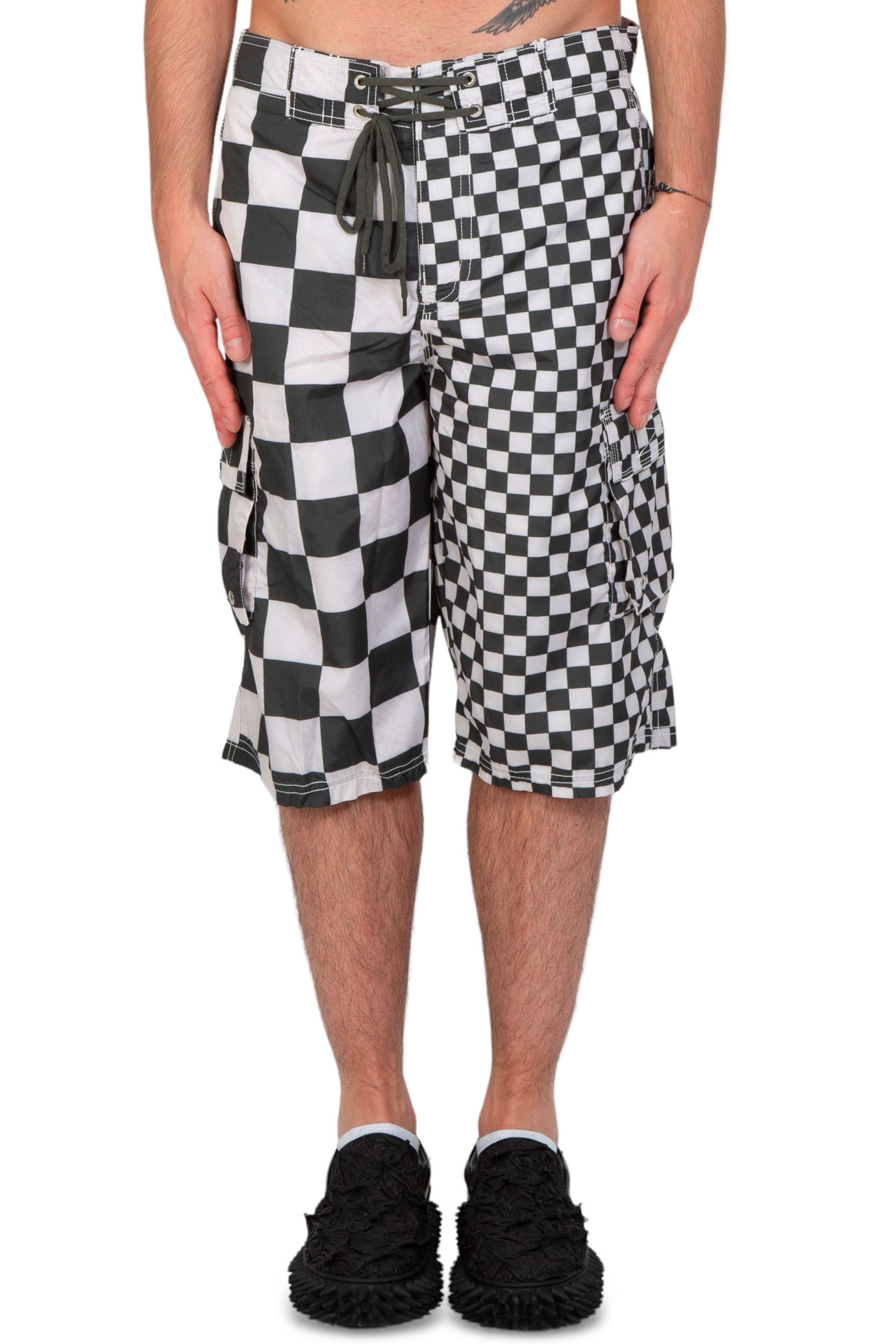 Checker Swim Shorts BIANCO