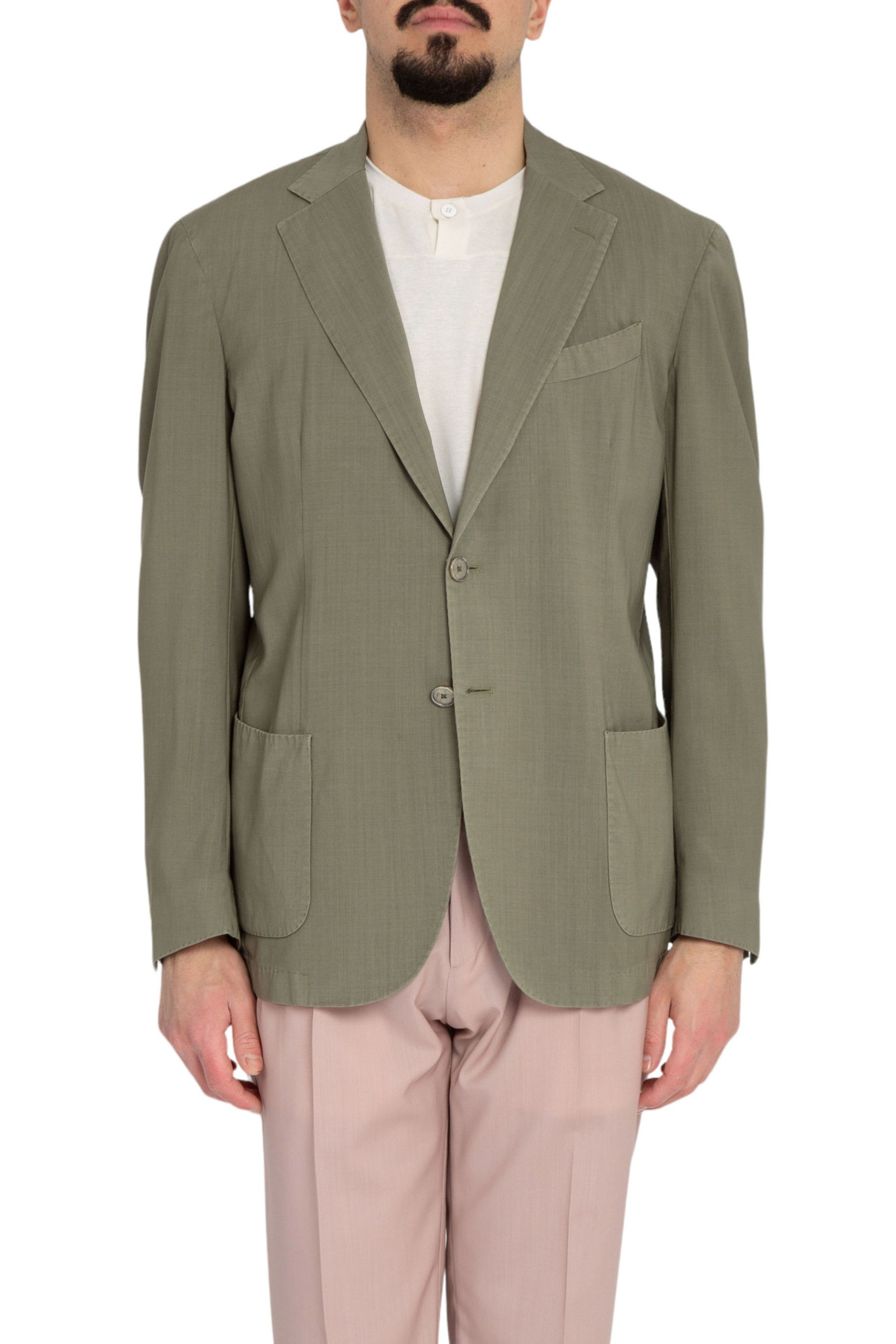 Light Wool Washed Blazer VERDE