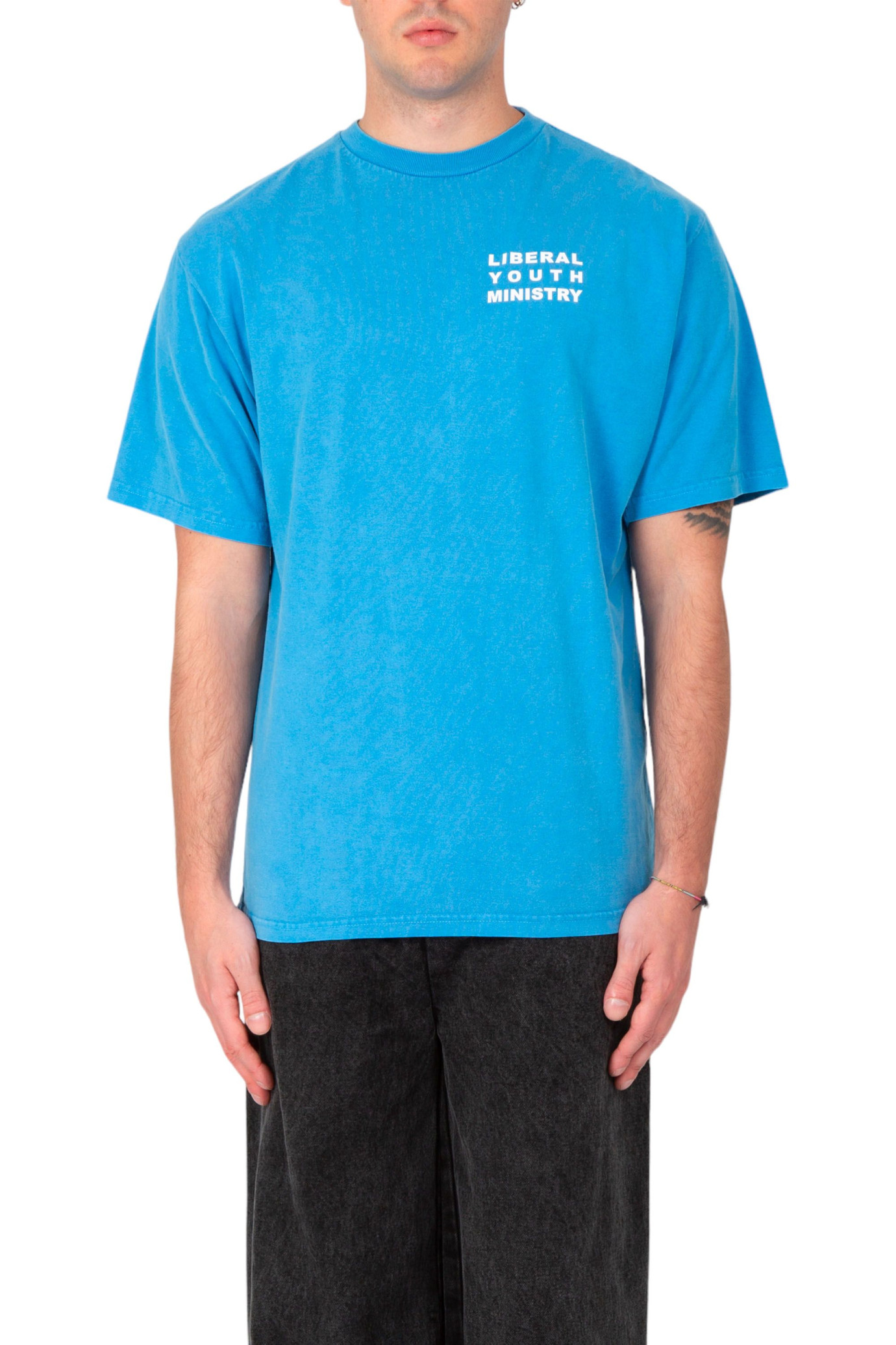 Logo Washed Tee AZZURRO