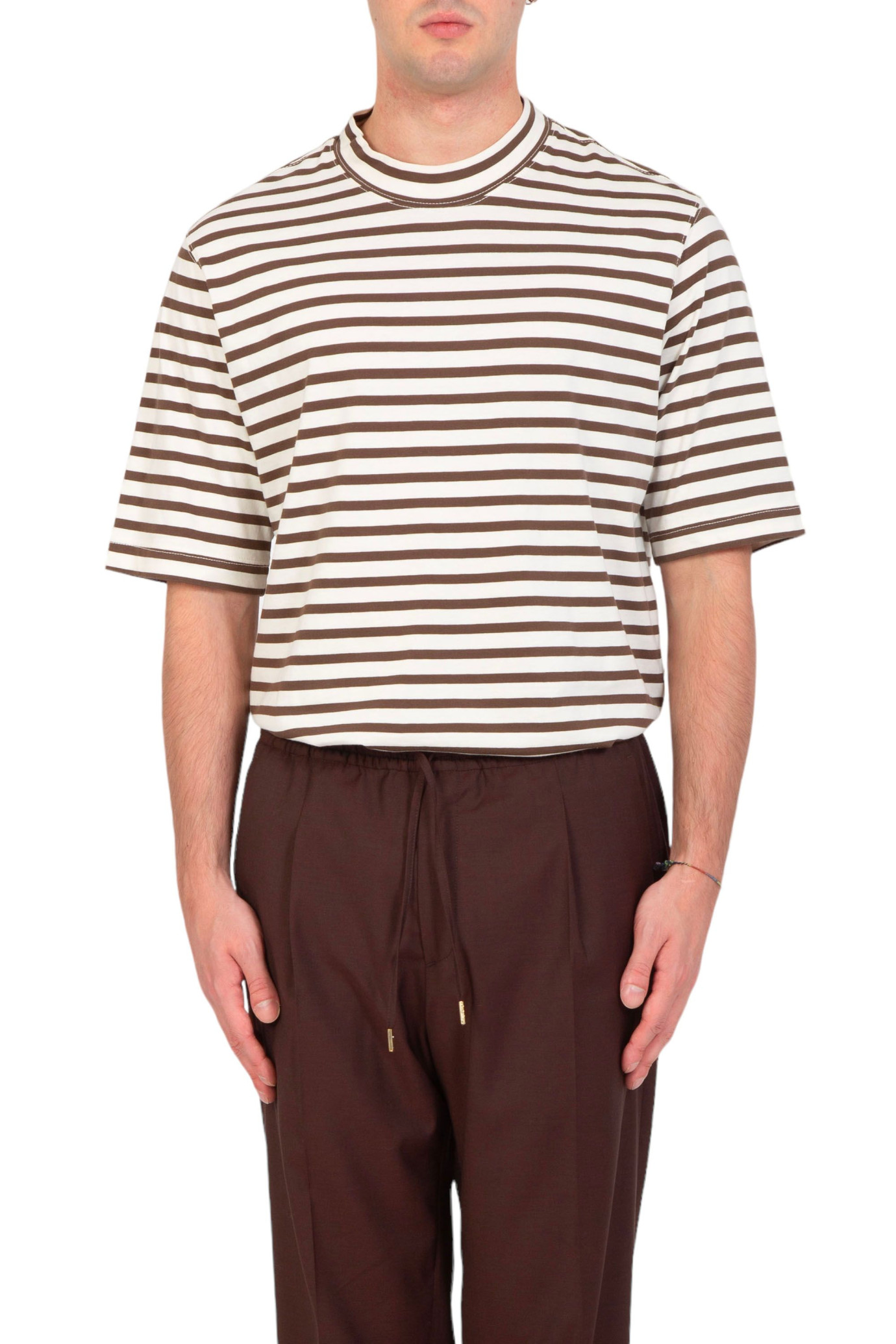 Boston Stripes Tee MARRONE