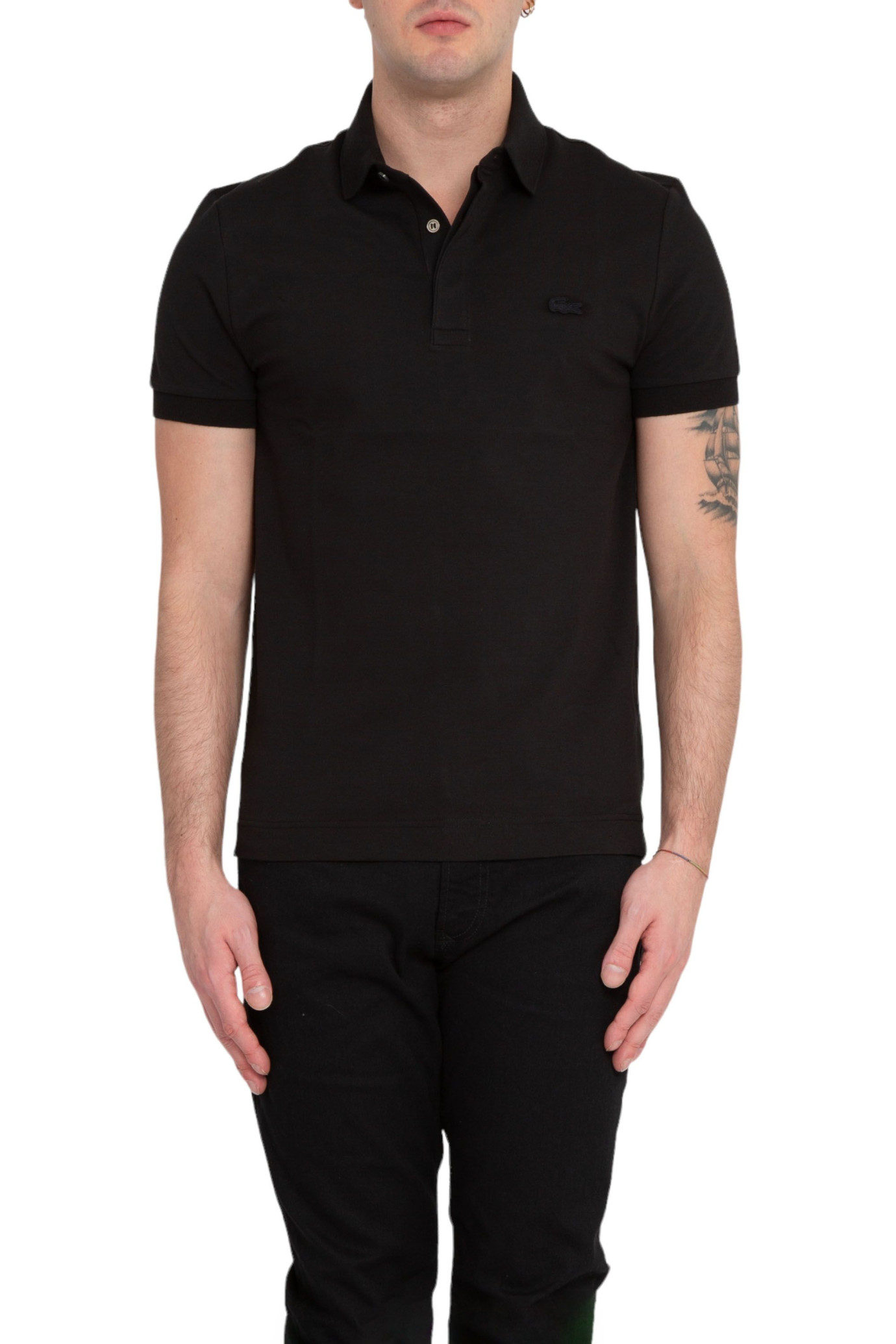 Paris Tonal Logo Polo Shirt NERO