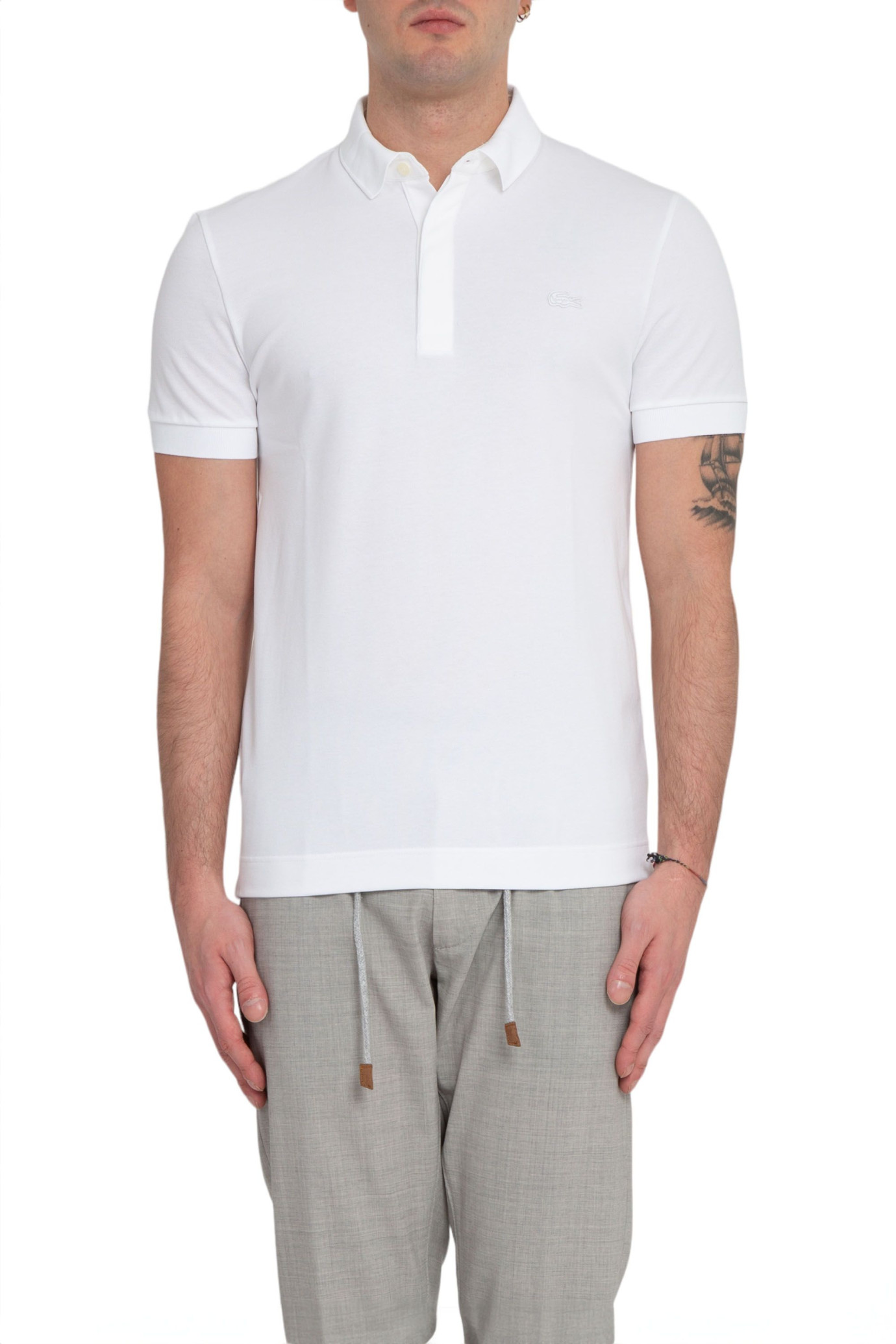 Paris Tonal Logo Polo Shirt BIANCO