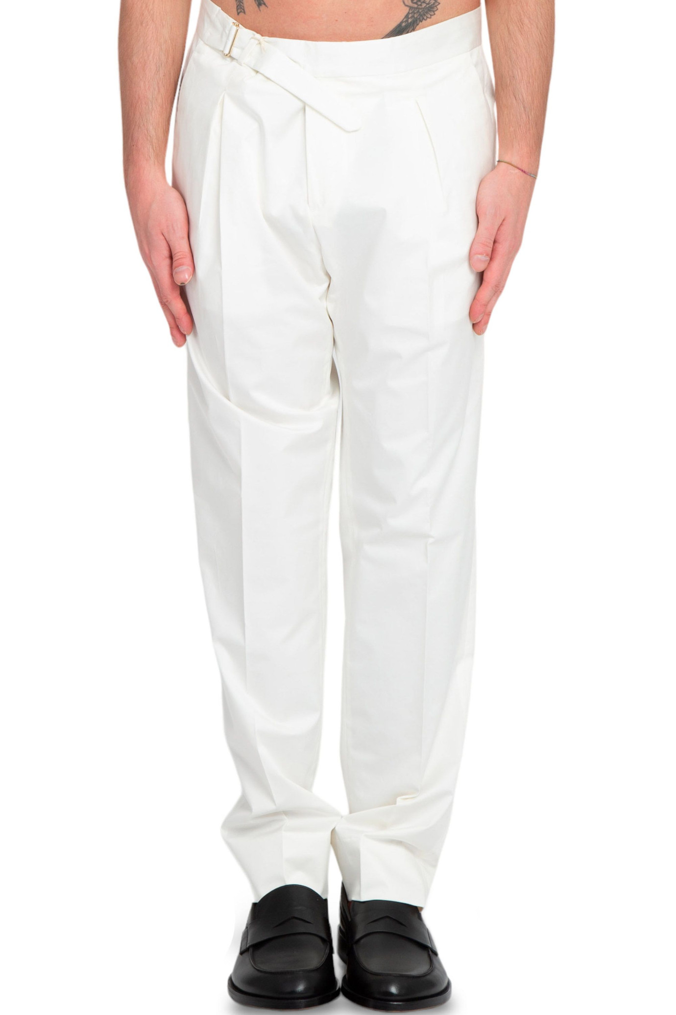 Piccadilly Cotton Belt Pants BIANCO