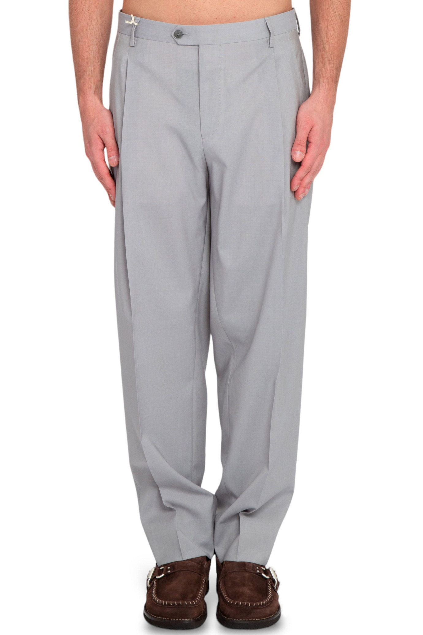 Arno Zignone Wool Pleated Pants GRIGIO