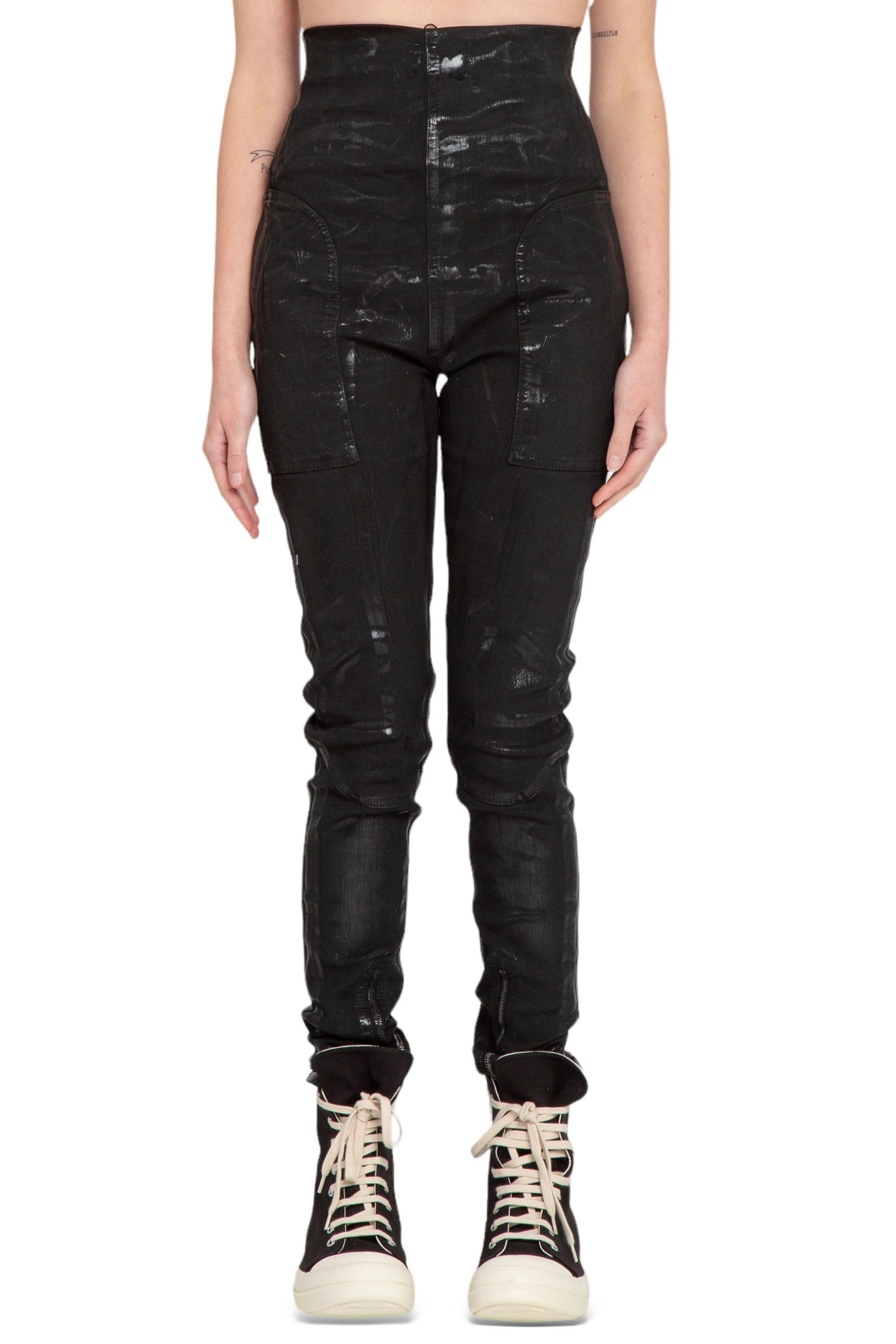 Dirt Waist Denim Leggings NERO