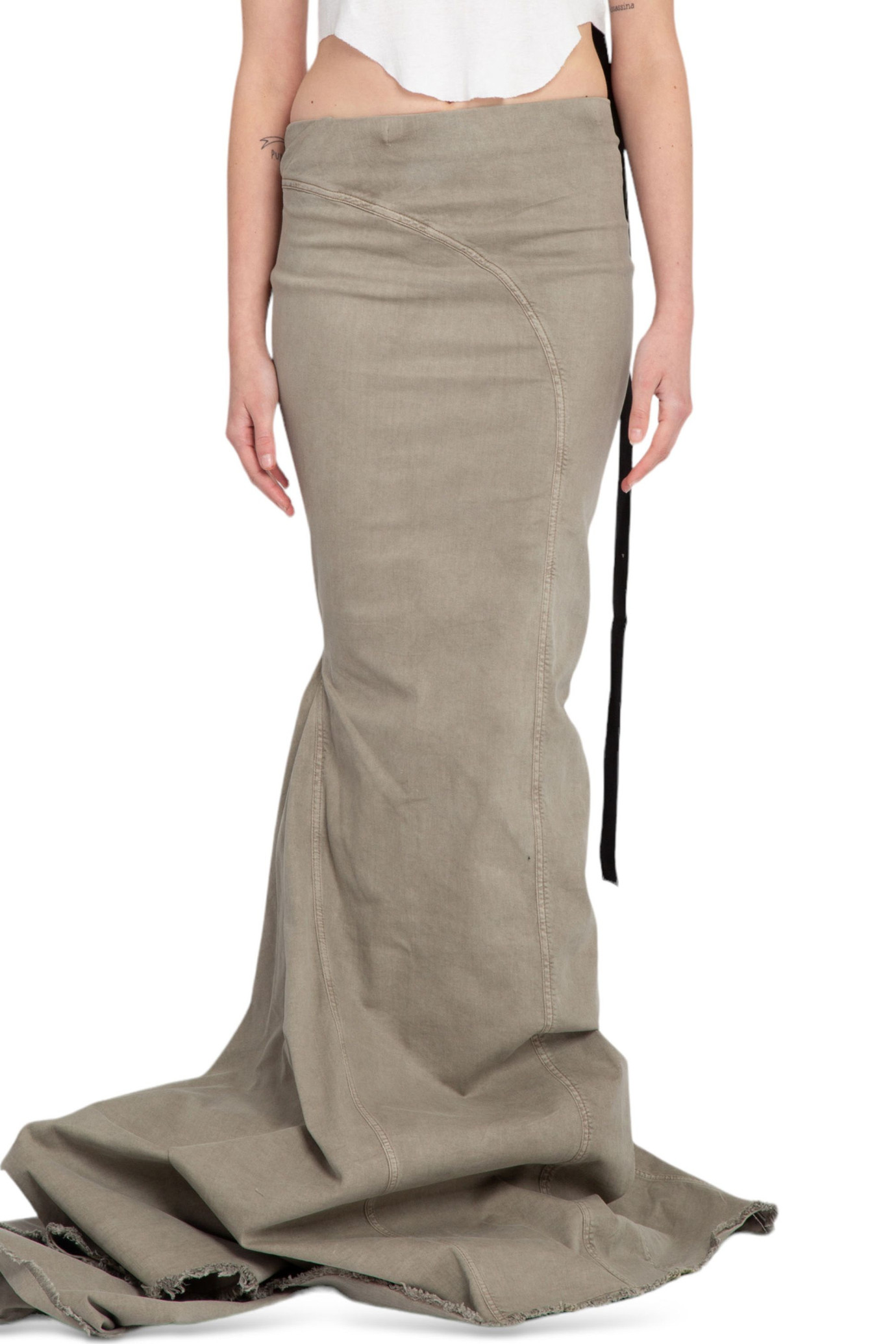 AL Pillar Waxed Skirt BEIGE