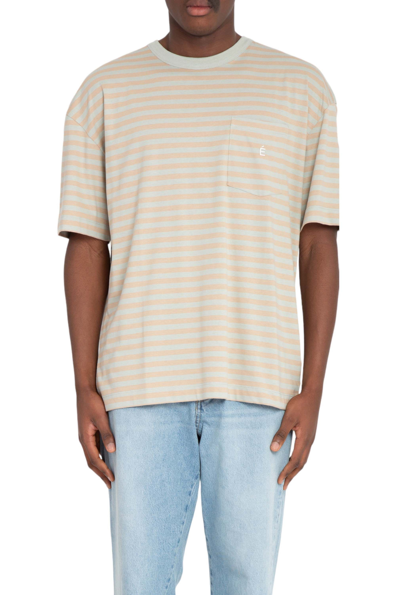 Traffic Accent Striped Tee BEIGE