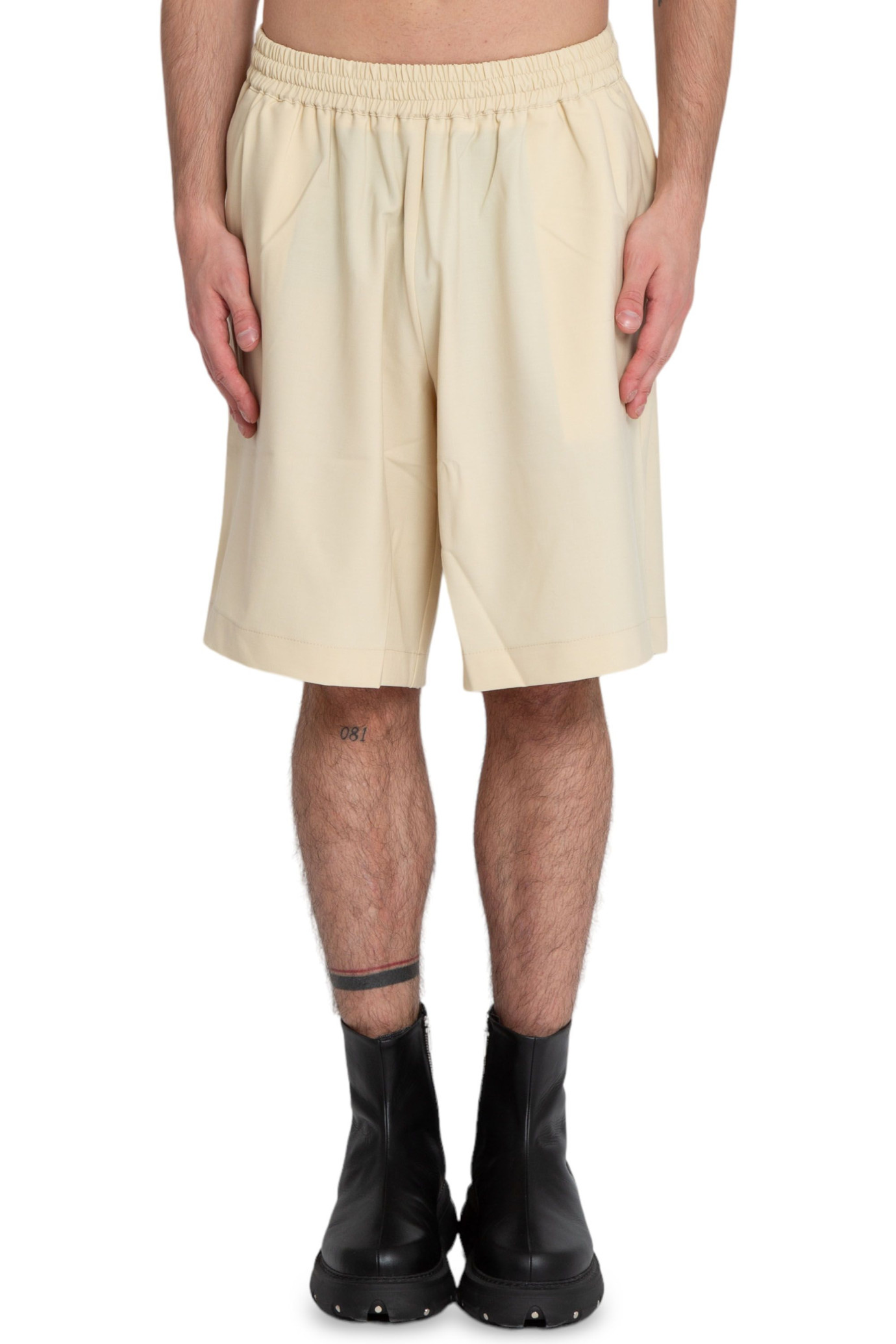 Refined Wool Basket Shorts BEIGE