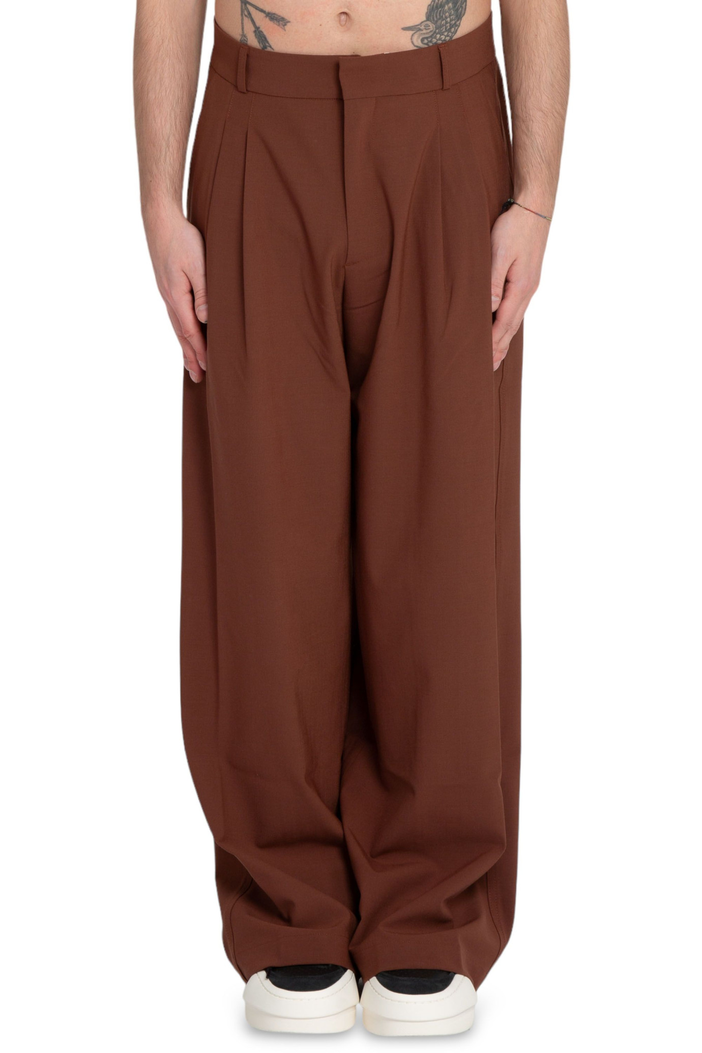 Refined Wool Super Loose Pants MARRONE