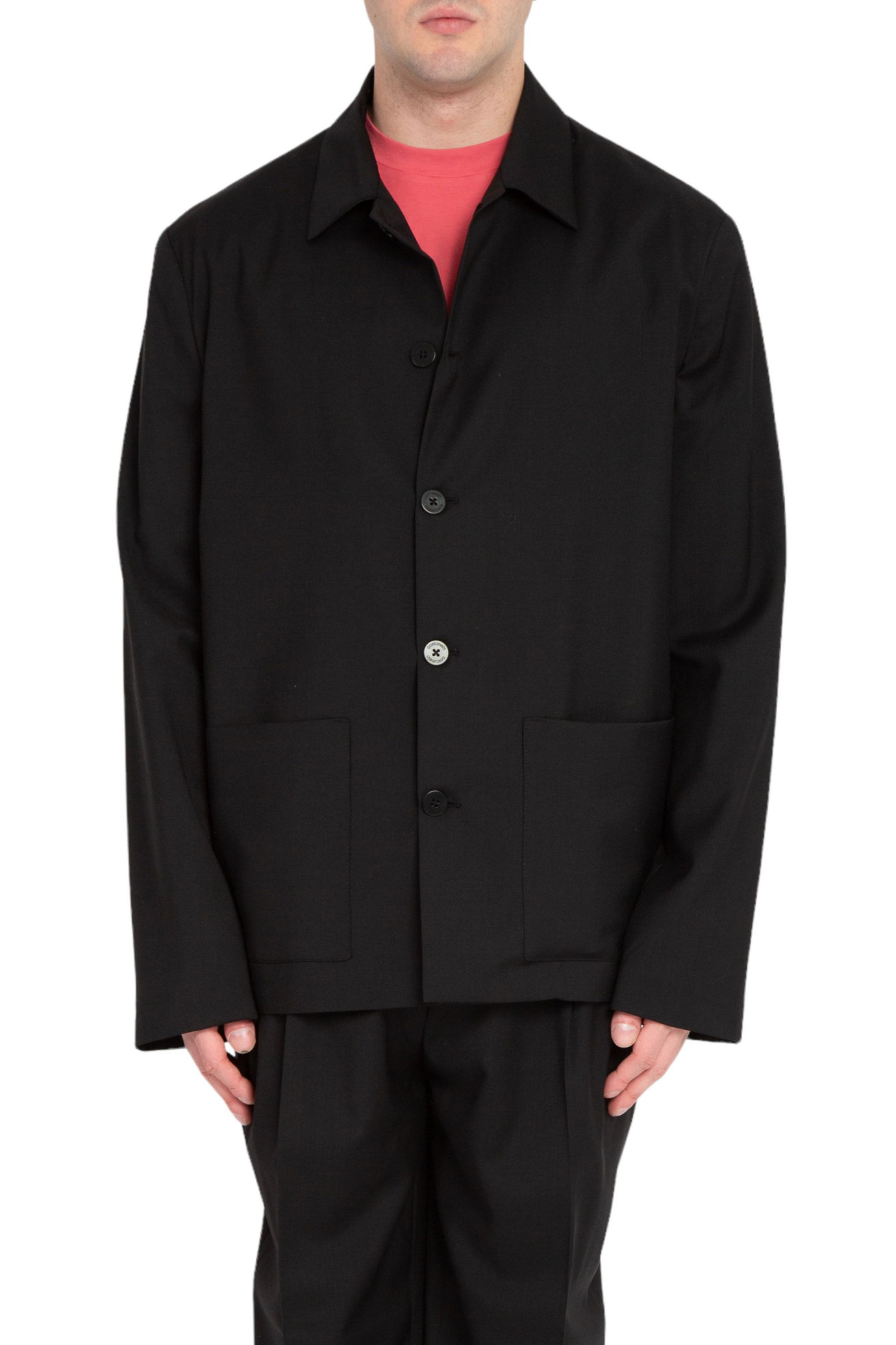 Antoine Fine Wool Overshirt NERO