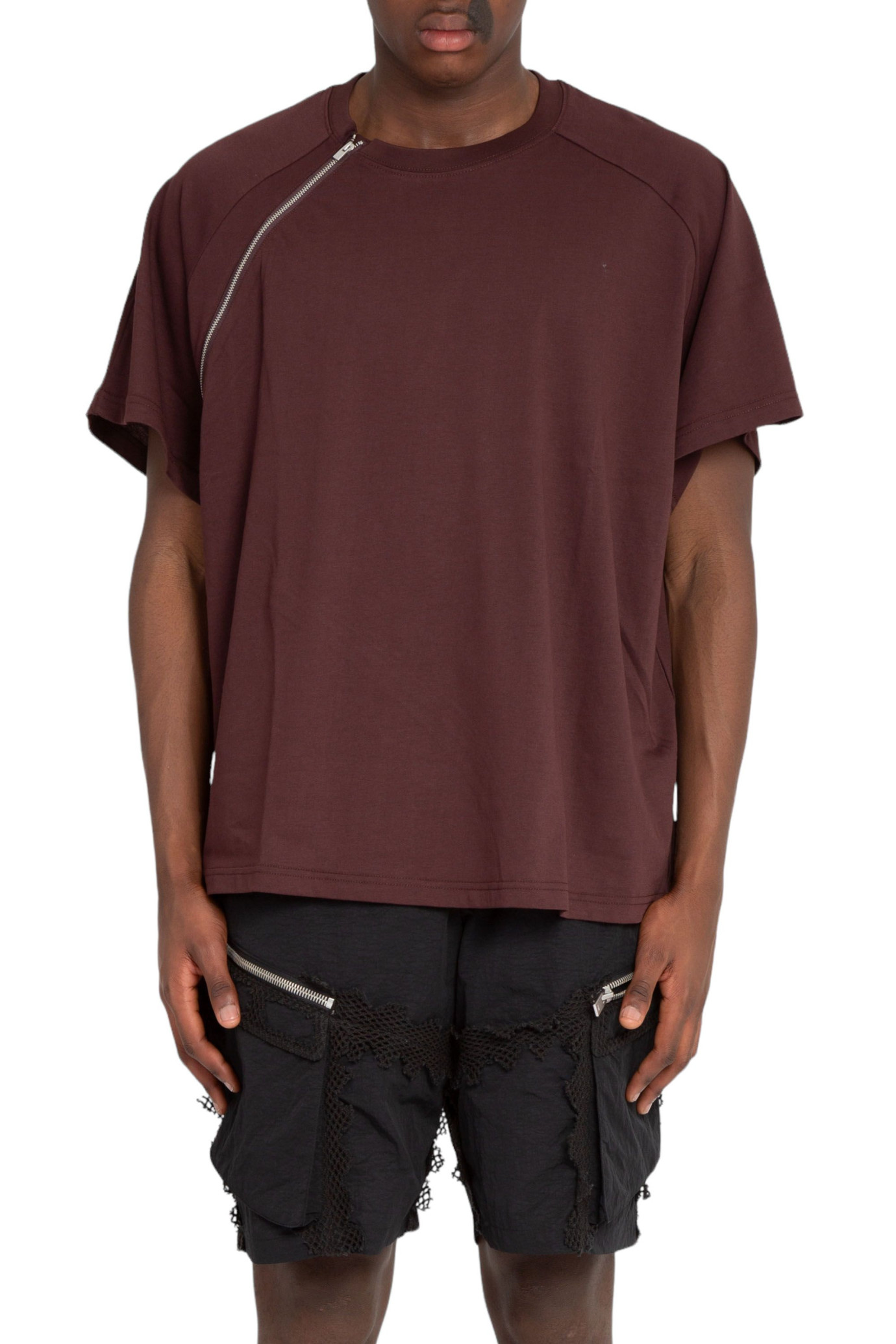 Sequence Zip Tee Bordeaux