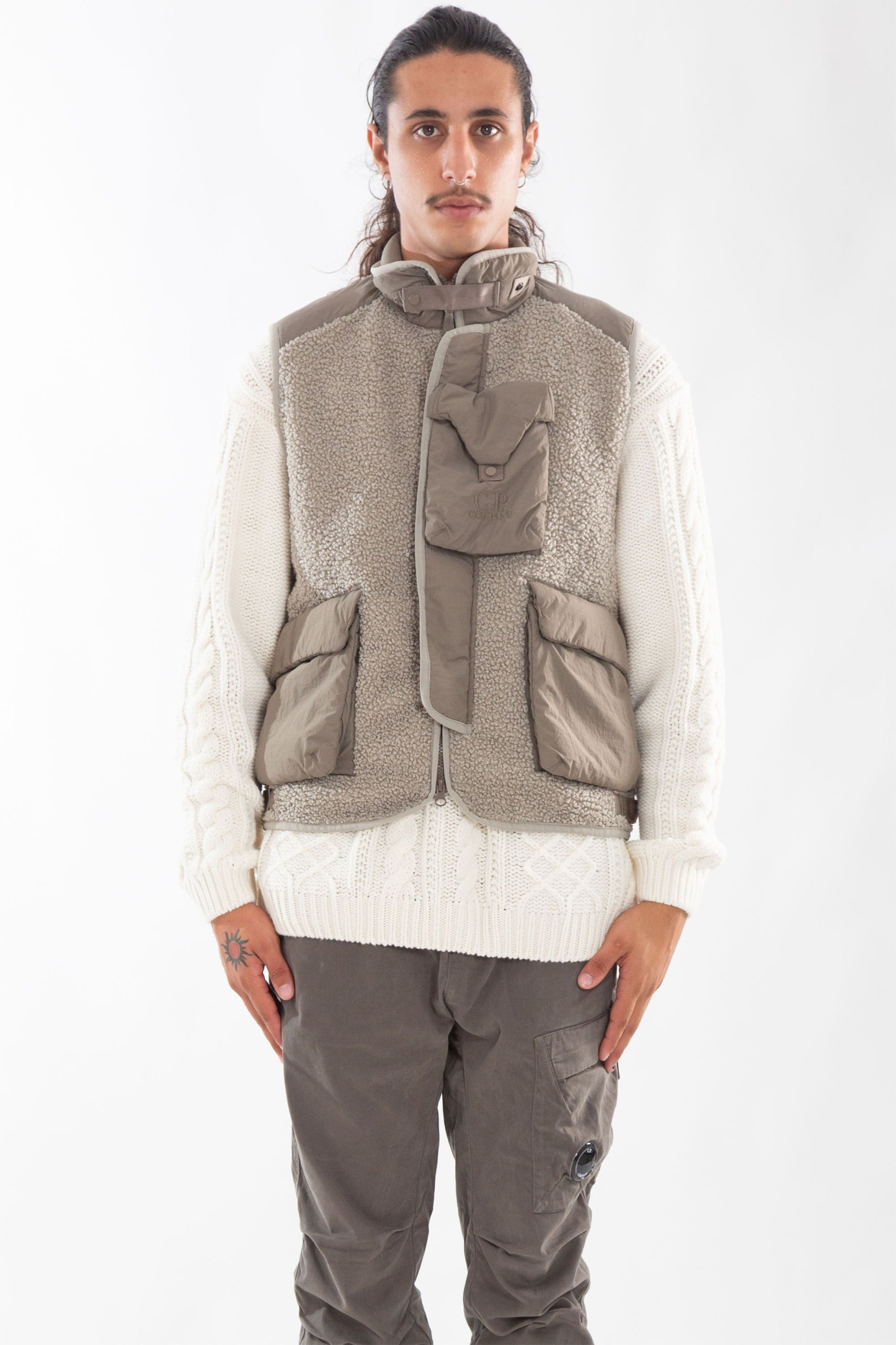 Polar Shell Mixed Vest BEIGE