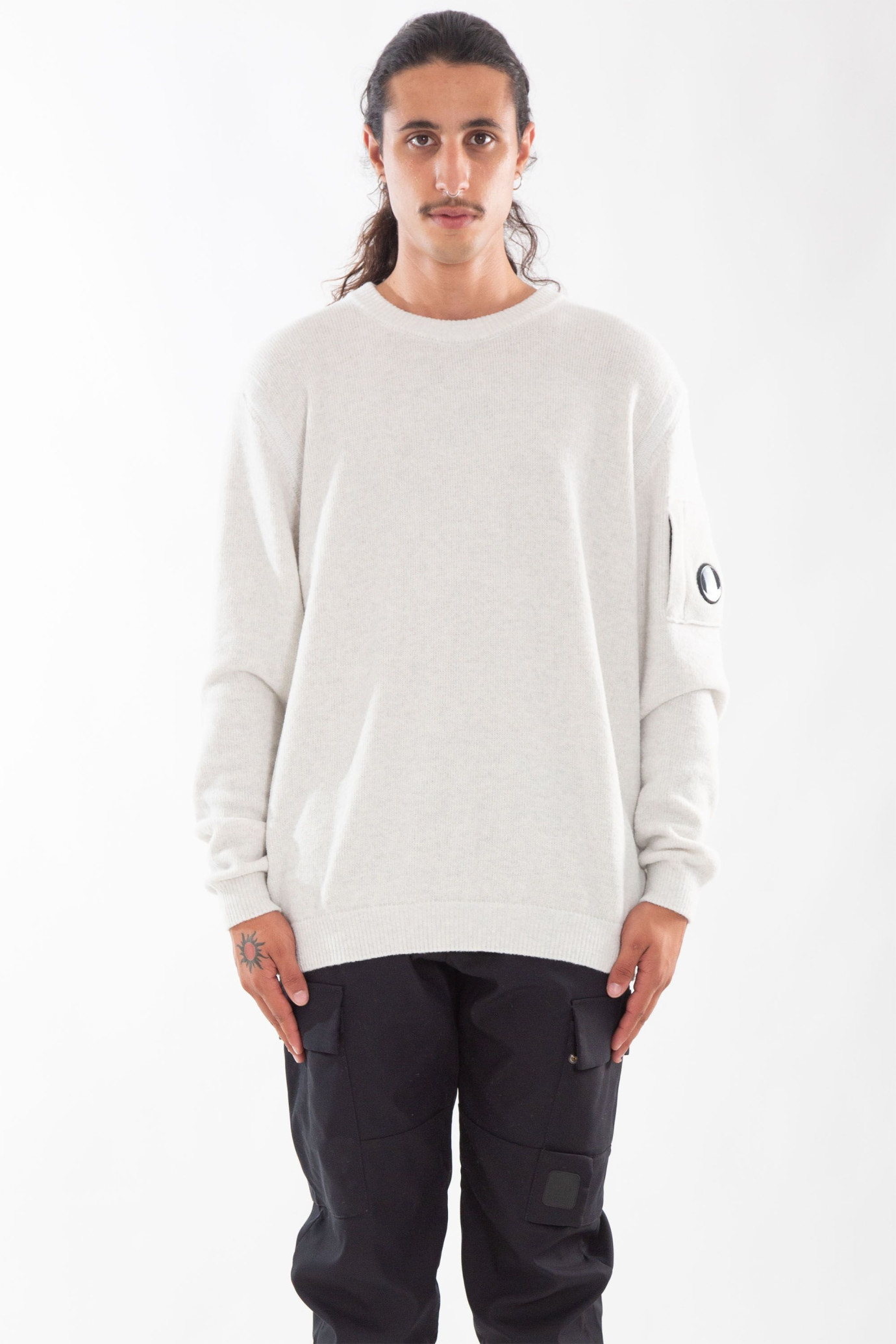 Fleece Crewneck Vanisé Lens Knitwear BIANCO