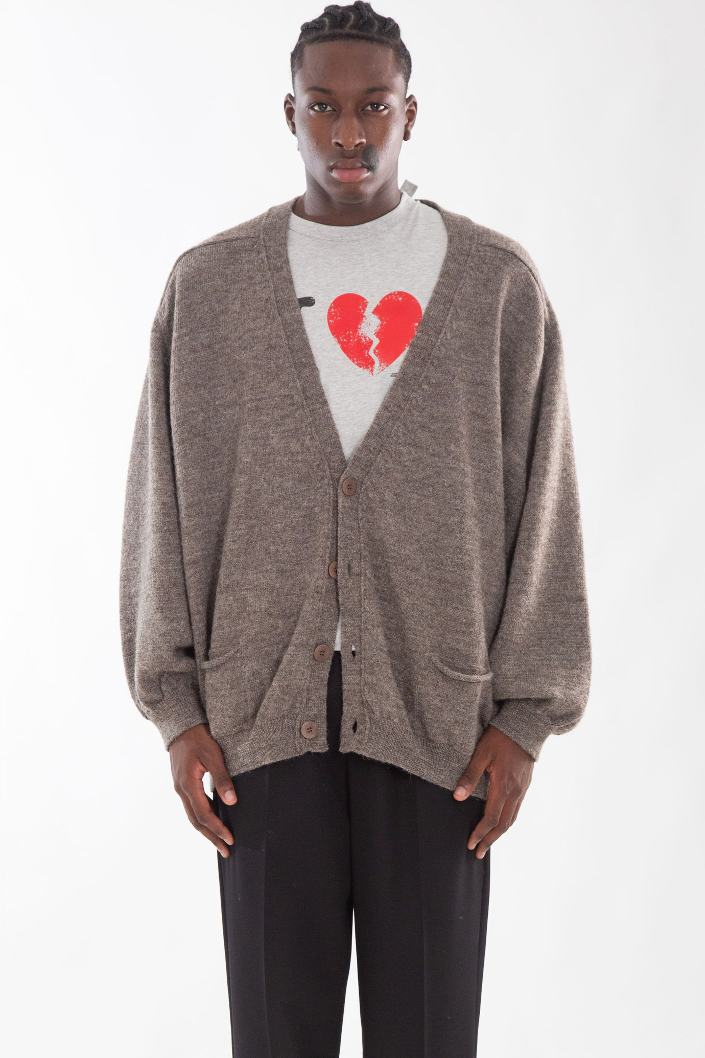 Grampa Wool Oversized Cardigan GRIGIO