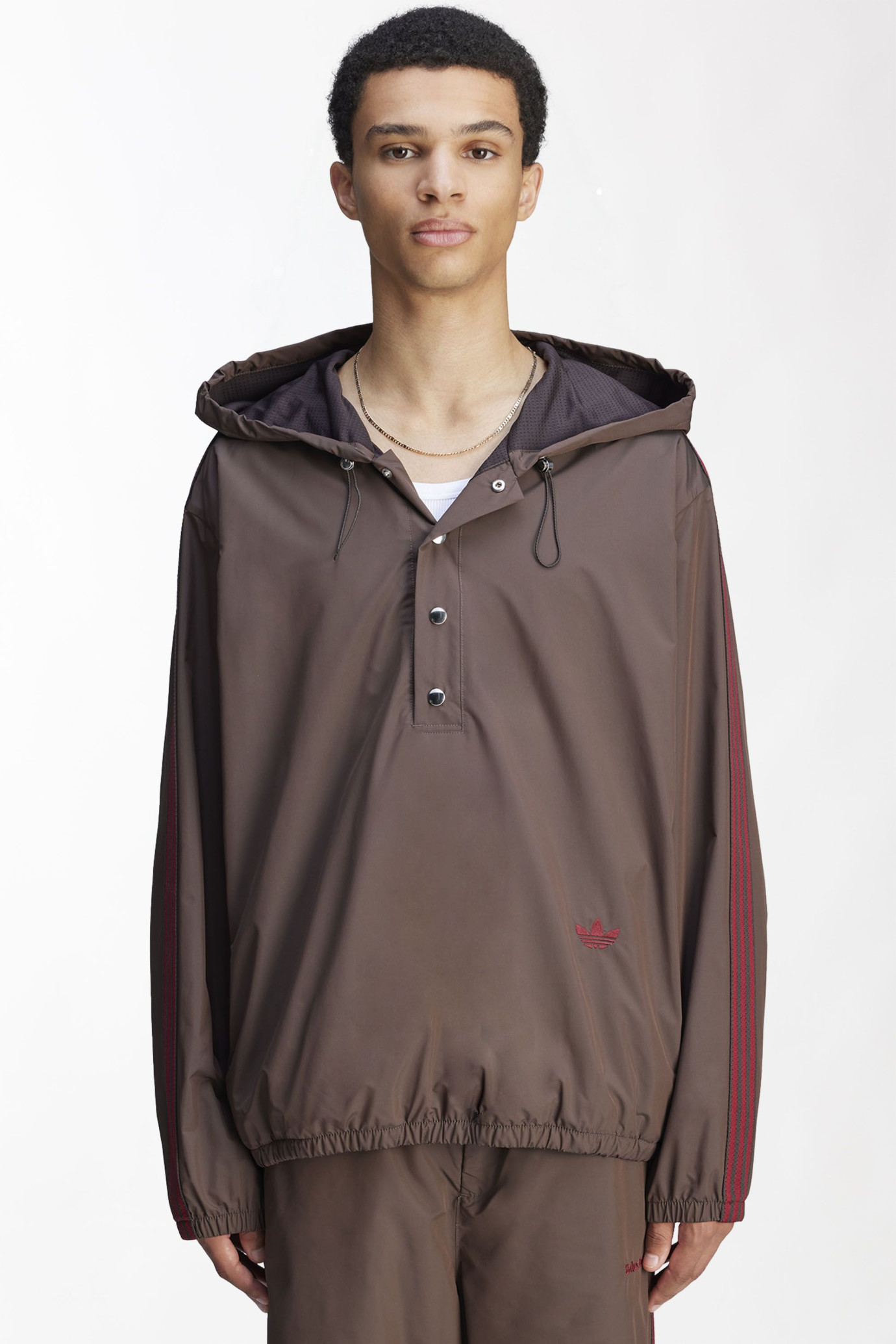 WB Nylon Hooded Anorak MARRONE