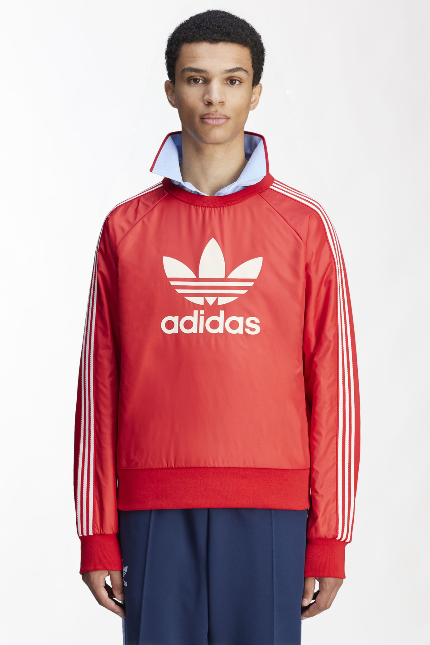 WB Nylon 3-Stripes Sweatshirt Rosso