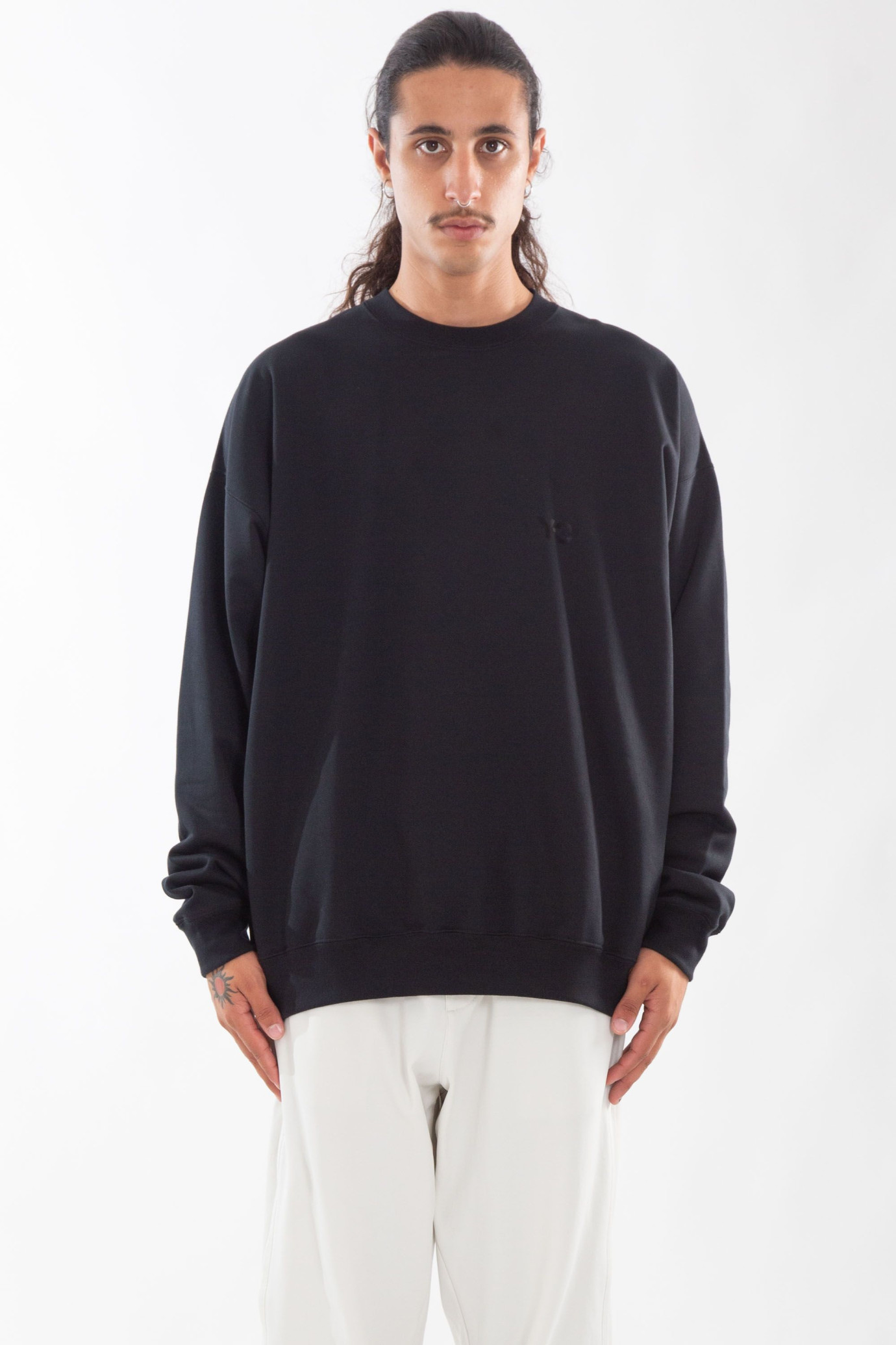 Chest Logo Terry Sweatshirt NERO