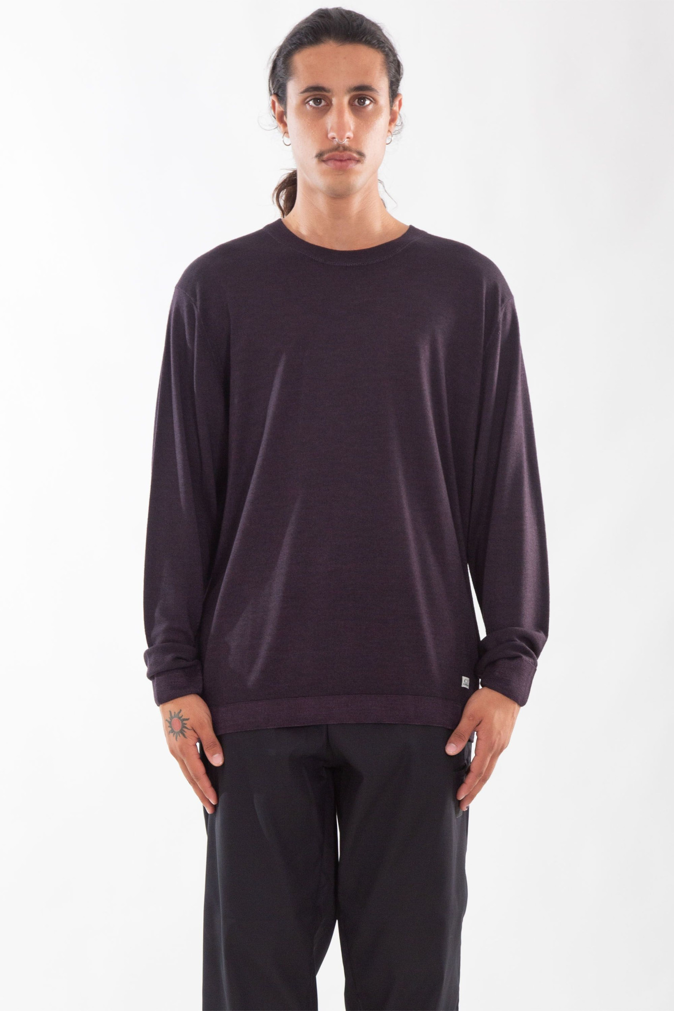 Merino Wool Fast Dyed Crew Neck Logo Knitwear