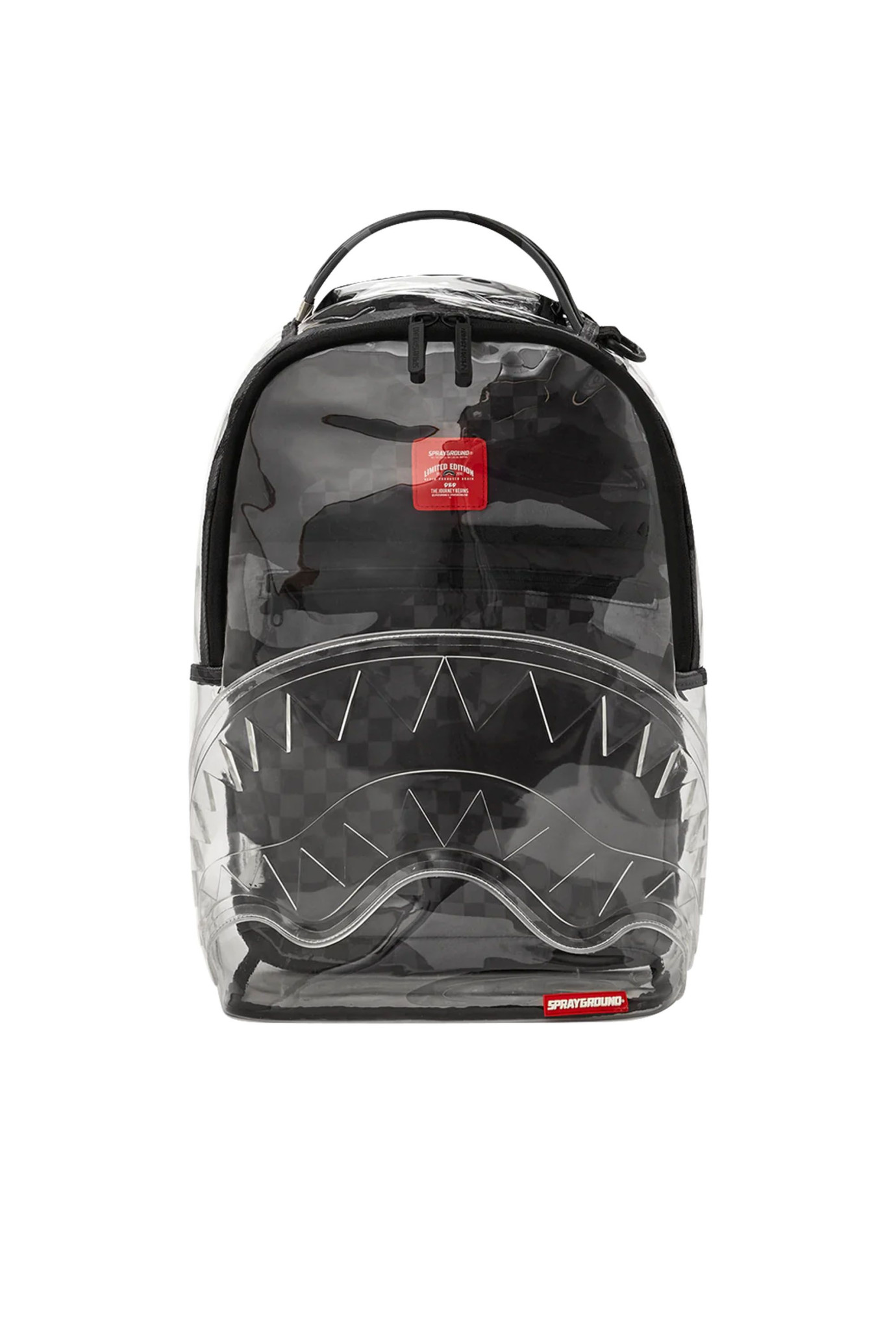 Clear Grey Check Backpack