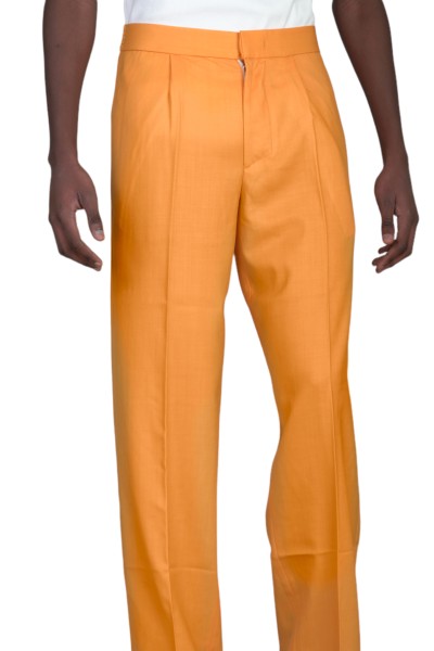 Fine Wool Loose Pants - Orange