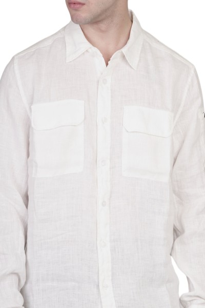 Twin Pockets Linen Shirt -...