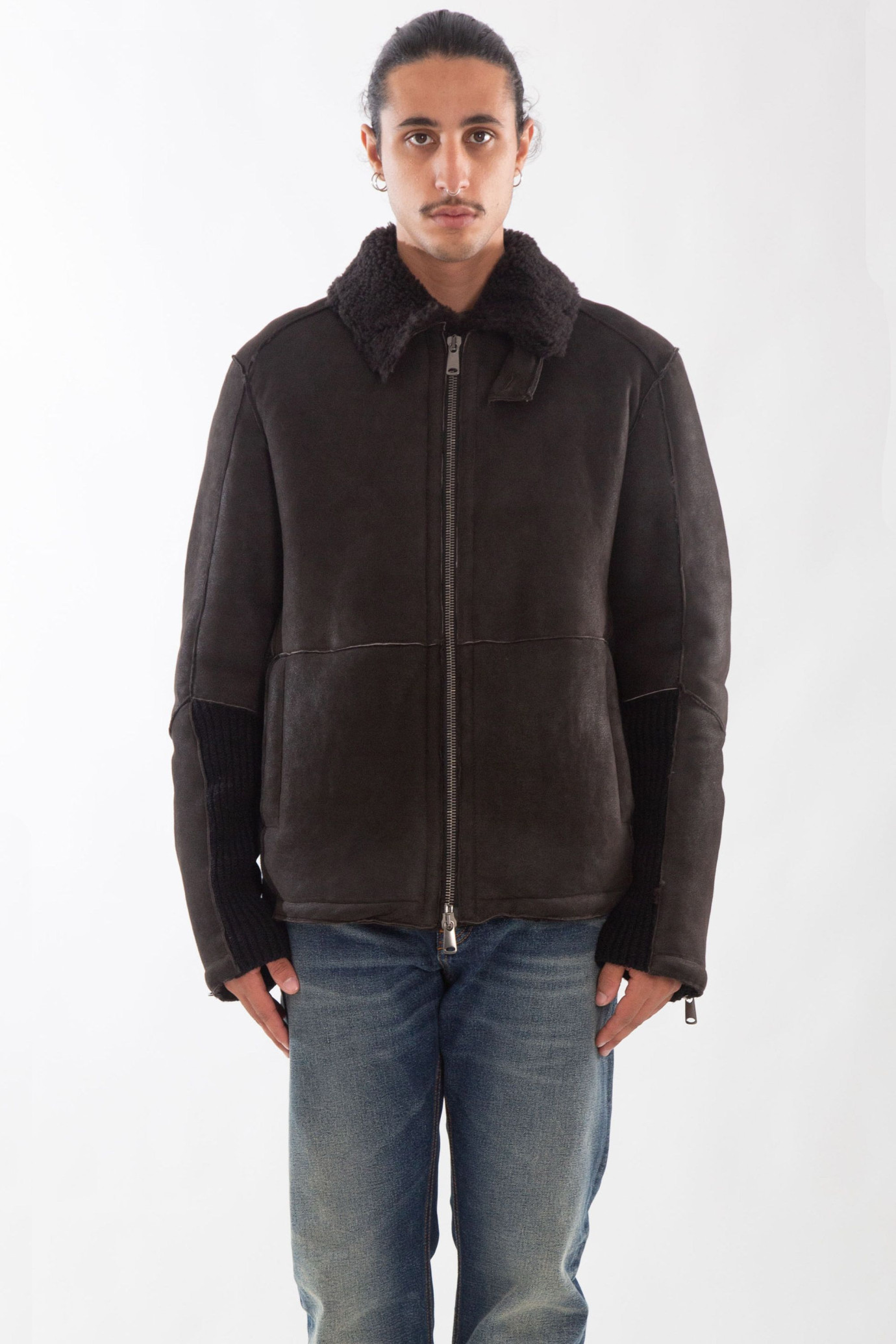 Wool Insert Shearling Jacket