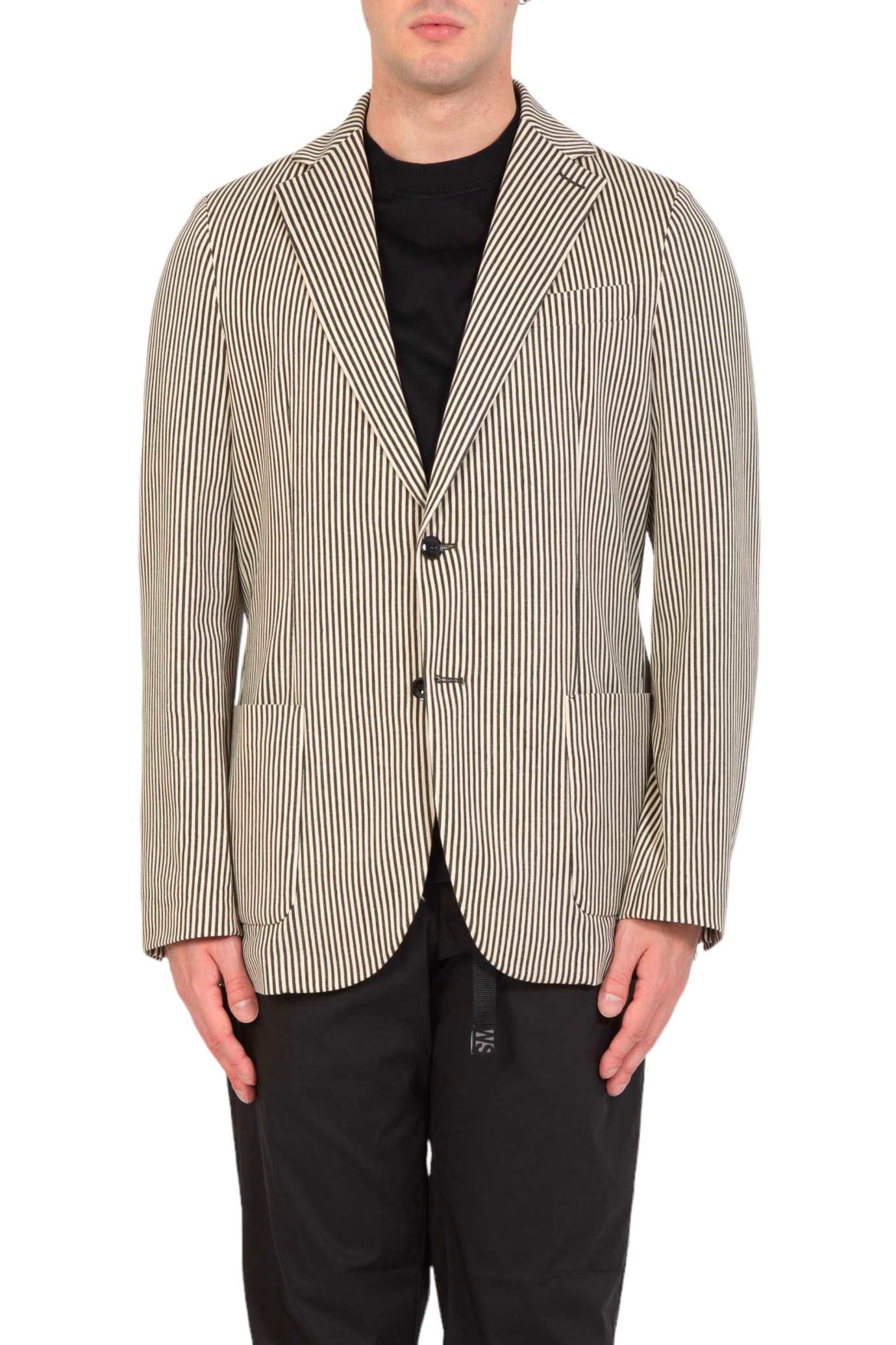 Single-Breast Pinstripe Blazer NERO