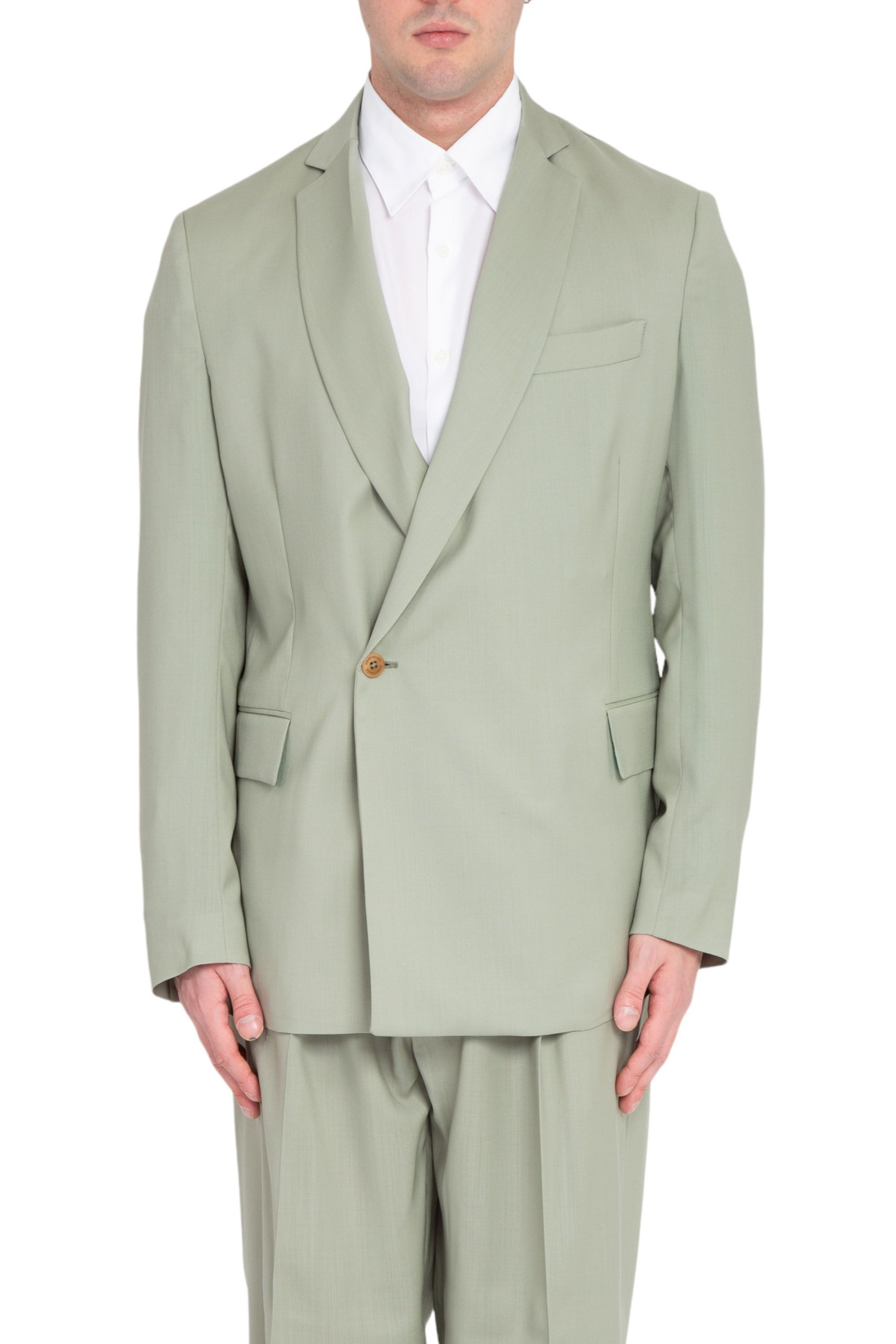 Demna 1-Button Wool Blazer VERDE