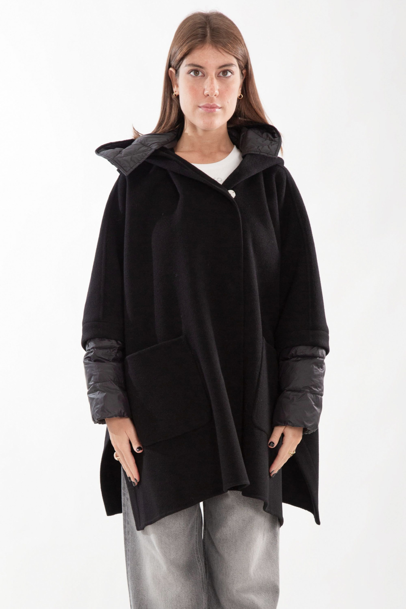 Medaglia Mixed Fabric Oversize Coat