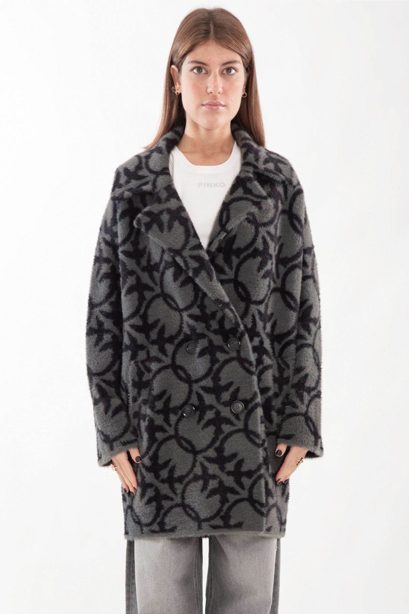 Toro Faux Fur Monogram Coat