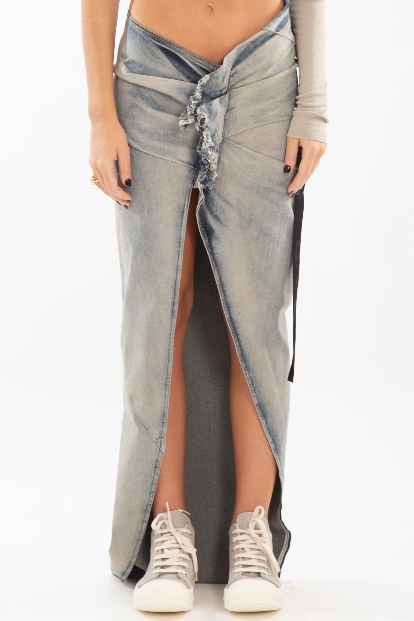 Edfu Long Sky Denim Skirt