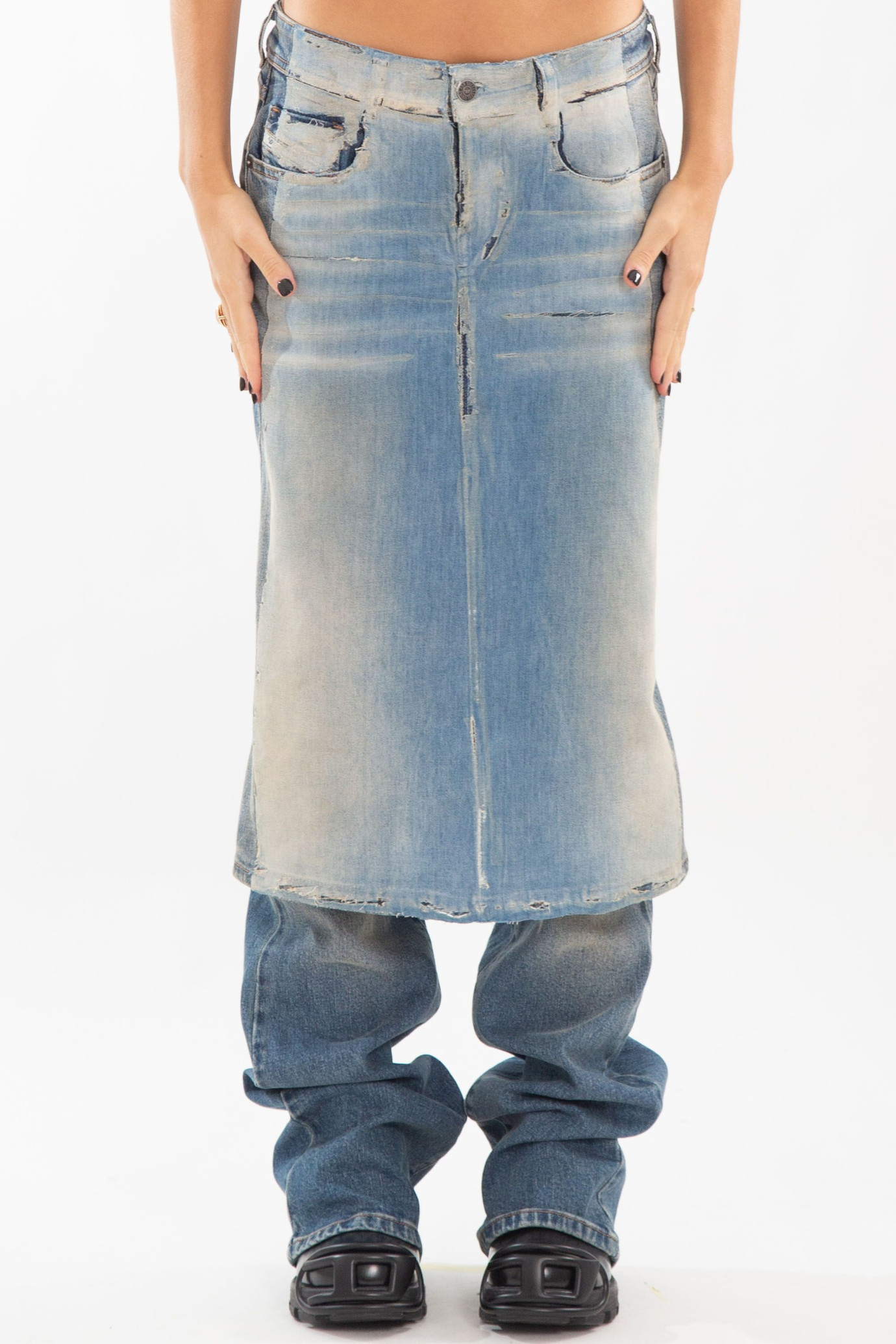 D-Sel Bootcut Skirt Jeans