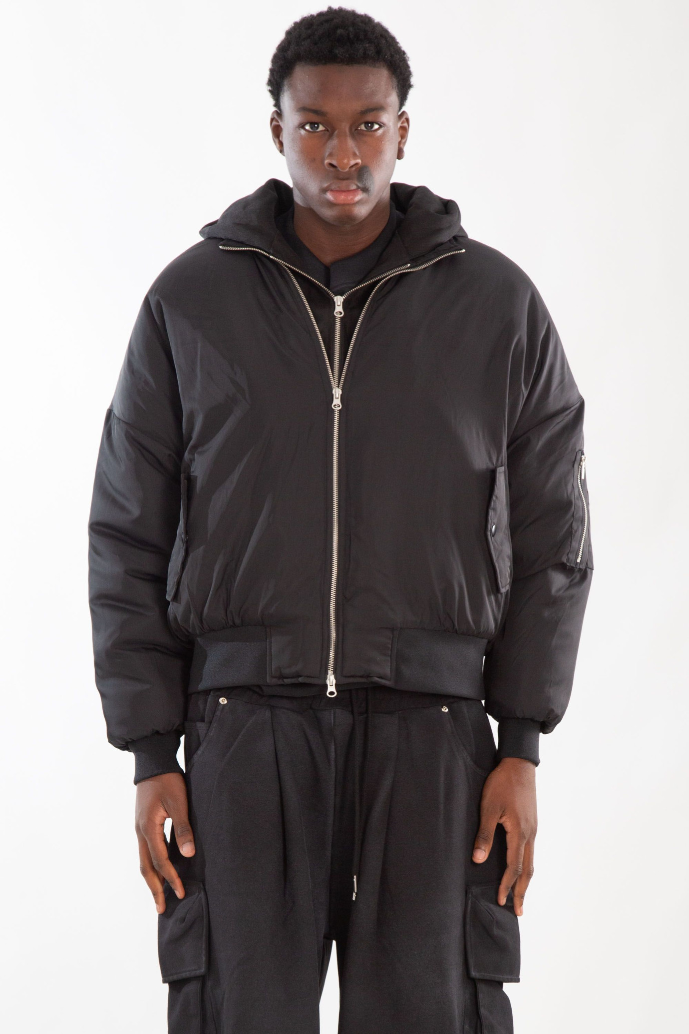 Double Hooded Bomber Jacket