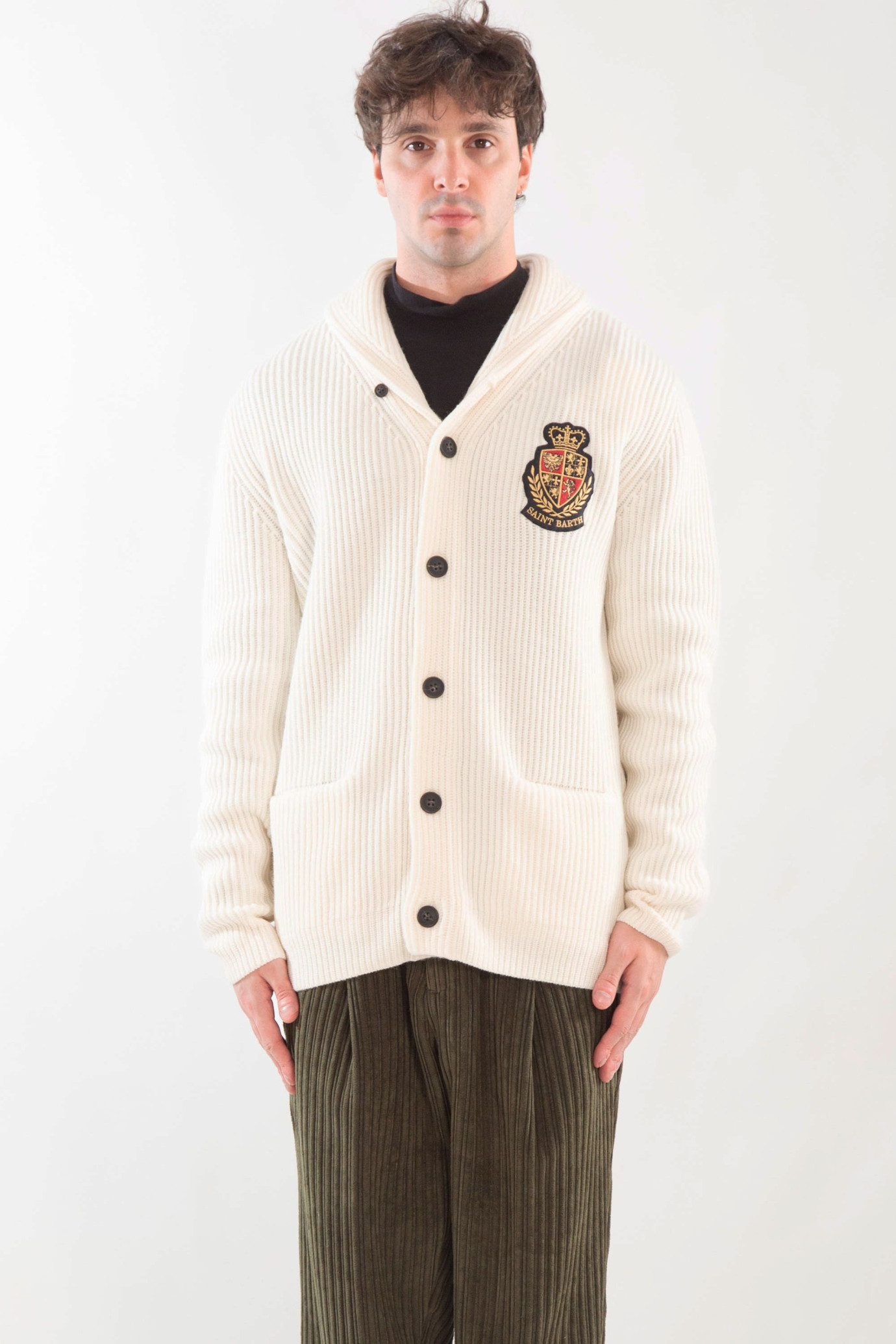 Burford Patch Ribbed Cardigan