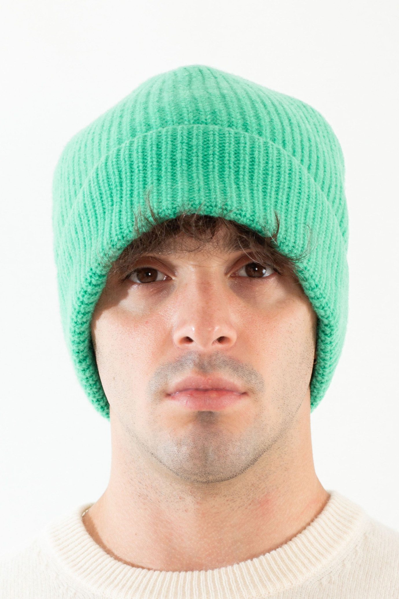 Lambswool Ribbed Beanie