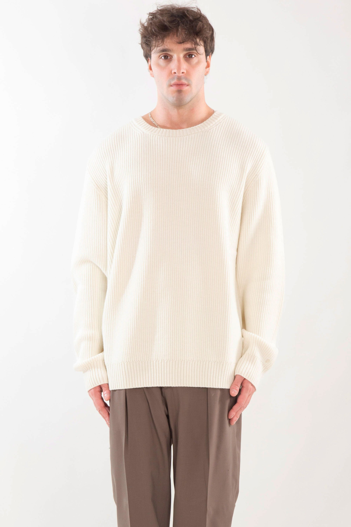 Ribbed Merinos Crewneck Sweater