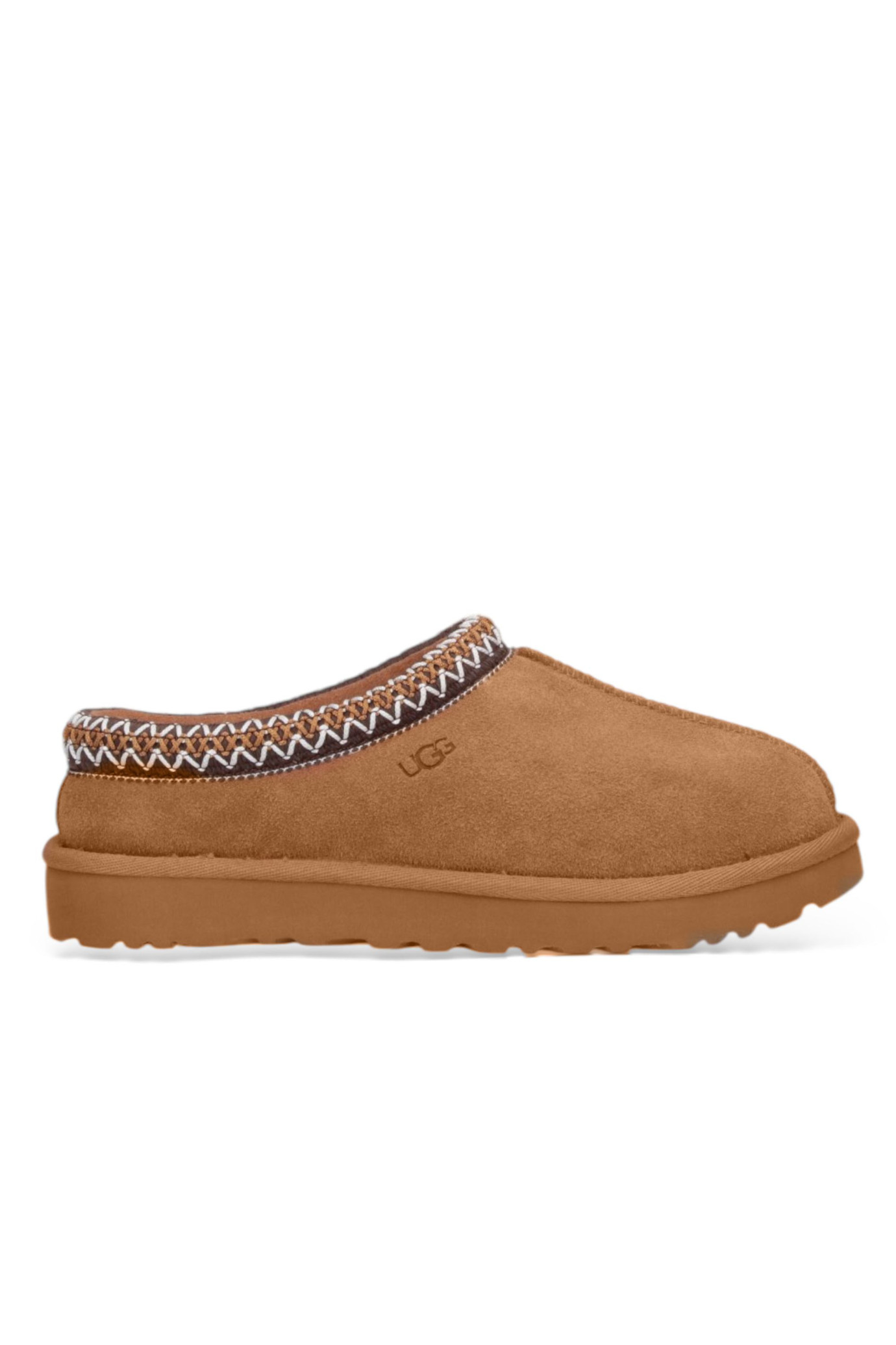 Tasman Embro Hem Suede Mules