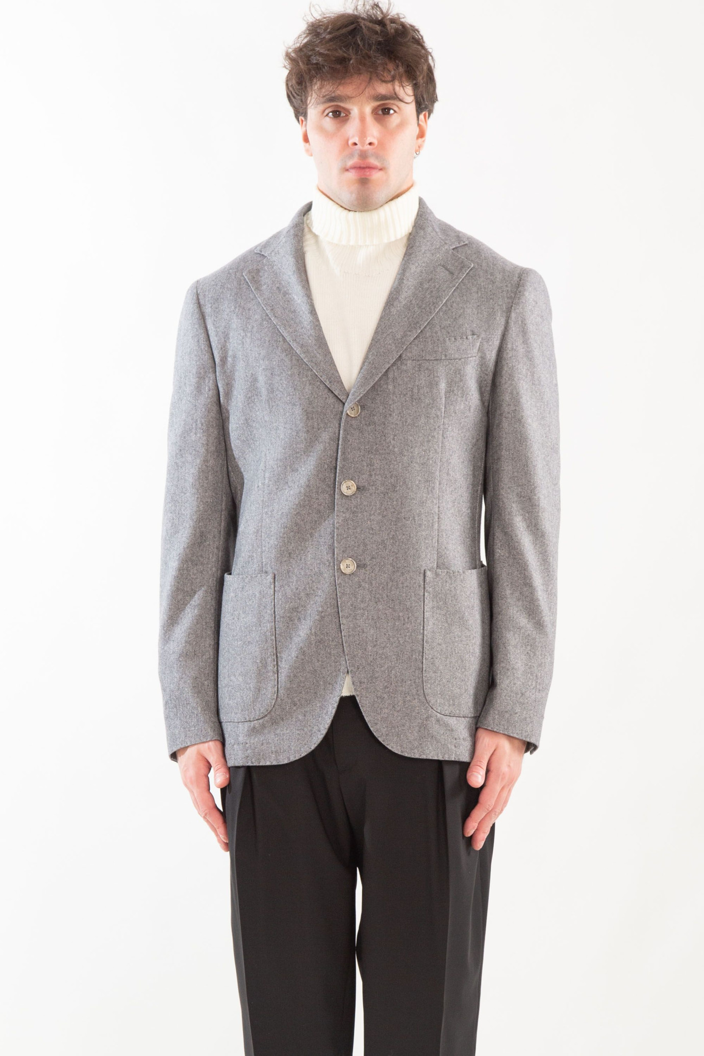 Pouch Pocket Wool Blazer