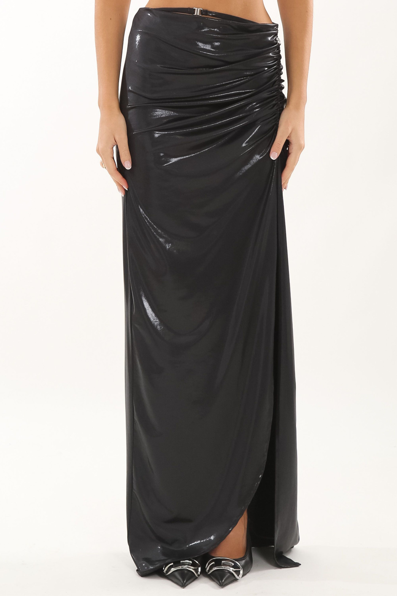 Vick Laminated Long Skirt