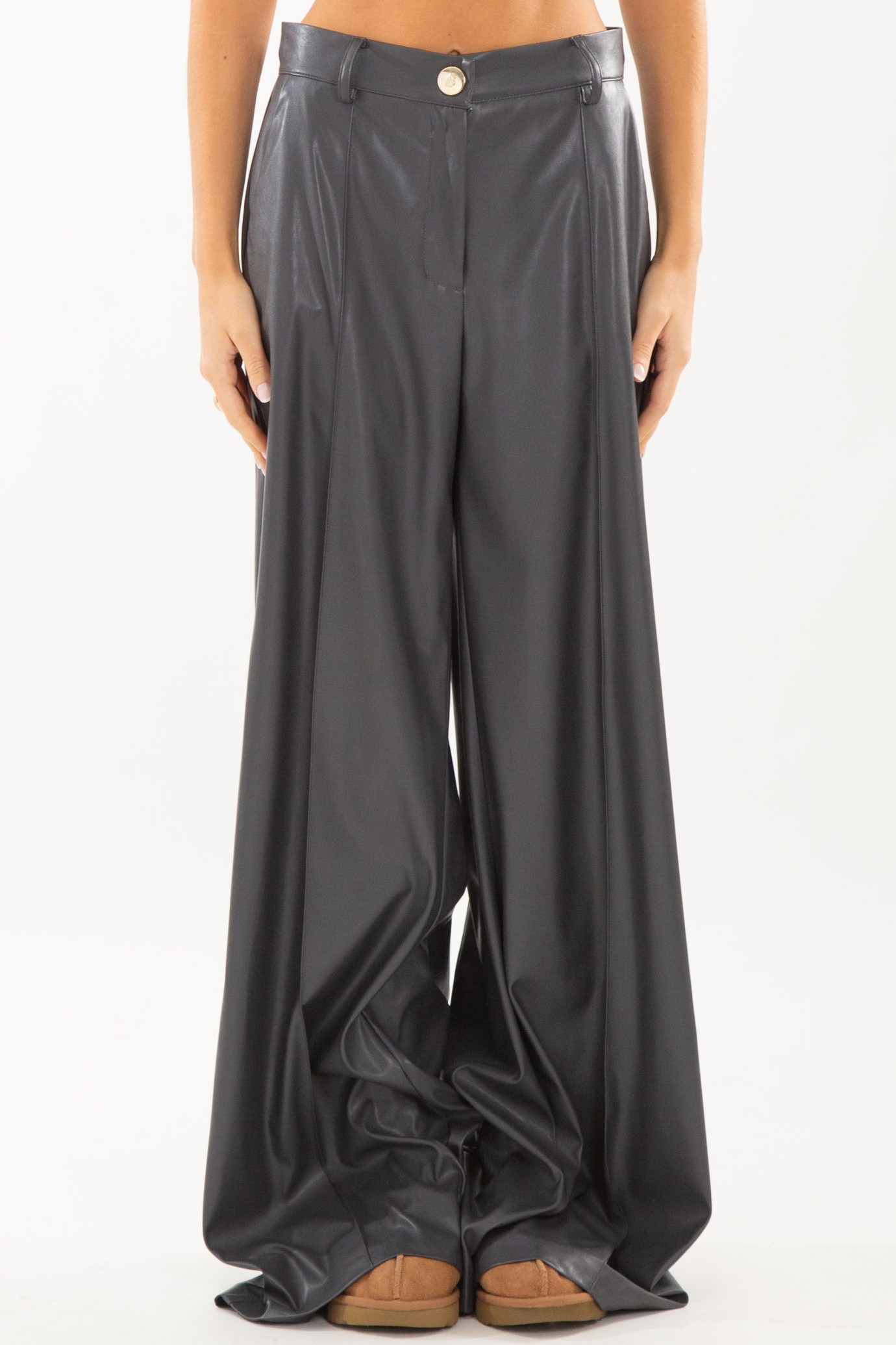 Eco-Leather Wide Pants