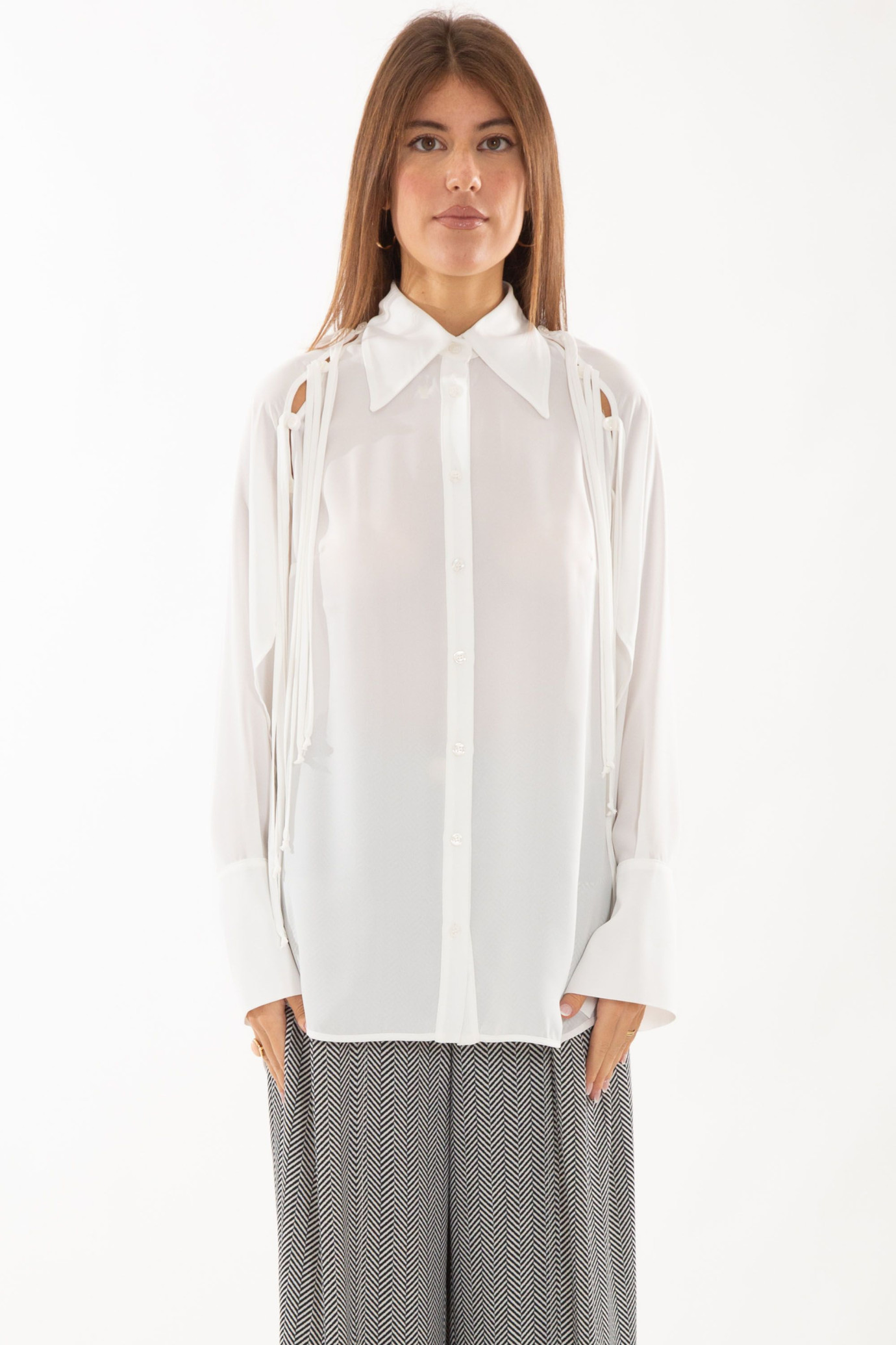 Cut-out Fringes Shirt