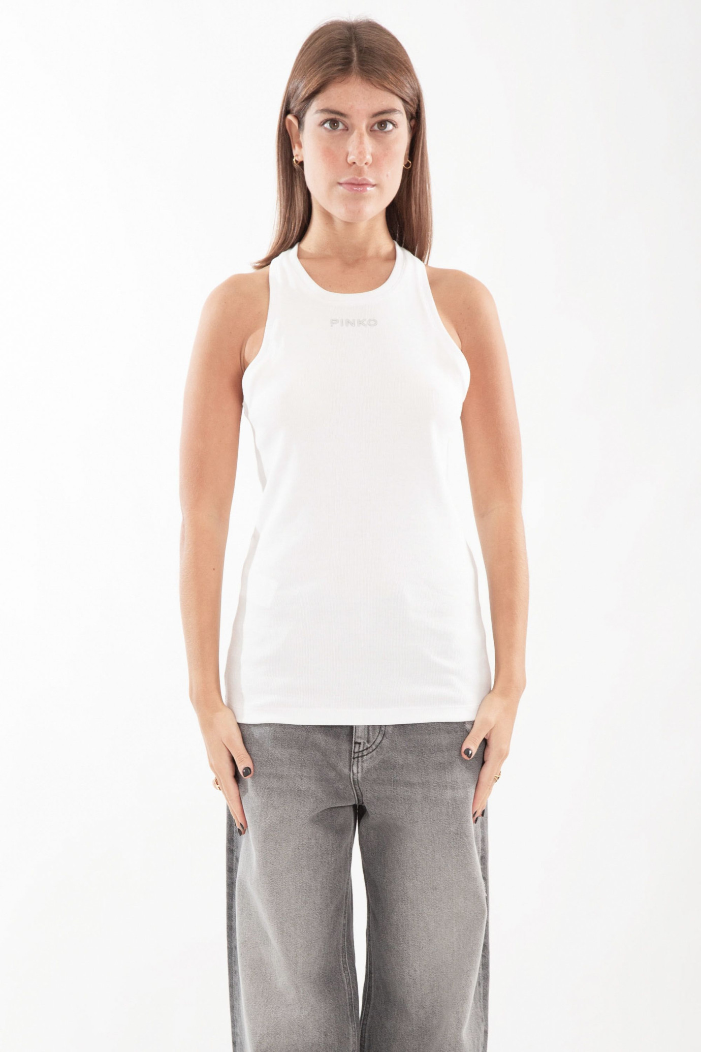 Distinto Logo Ribbed Tank Top