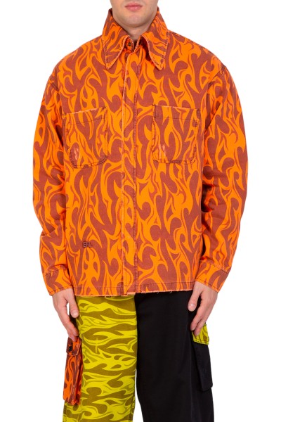 Flame Canvas Jacket - Orange