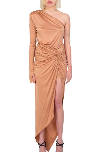 Furnari Twisted Dress - Brown