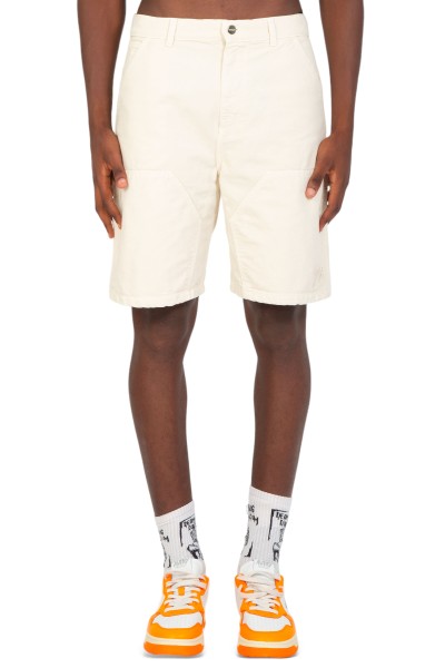 Patch Canvas Shorts - White
