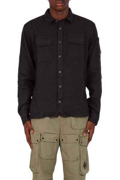 Linen Pocket Shirt - Black