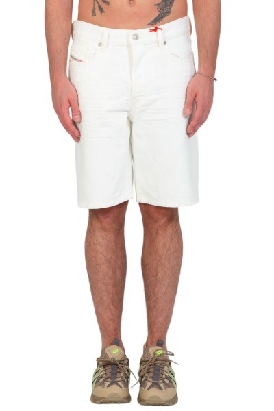 Natural Denim Shorts - White