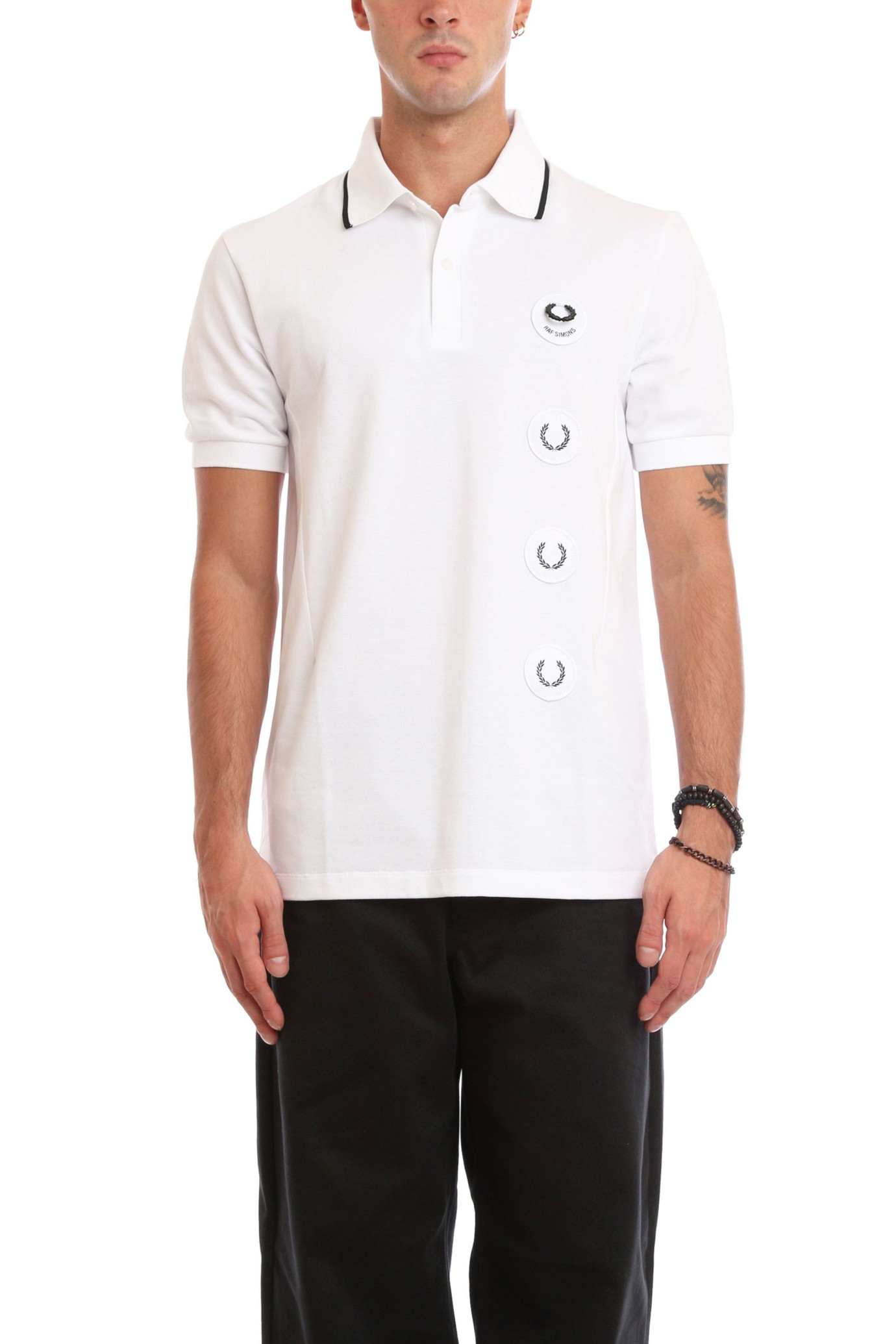 Raf Simons Patch Polo Shirt BIANCO