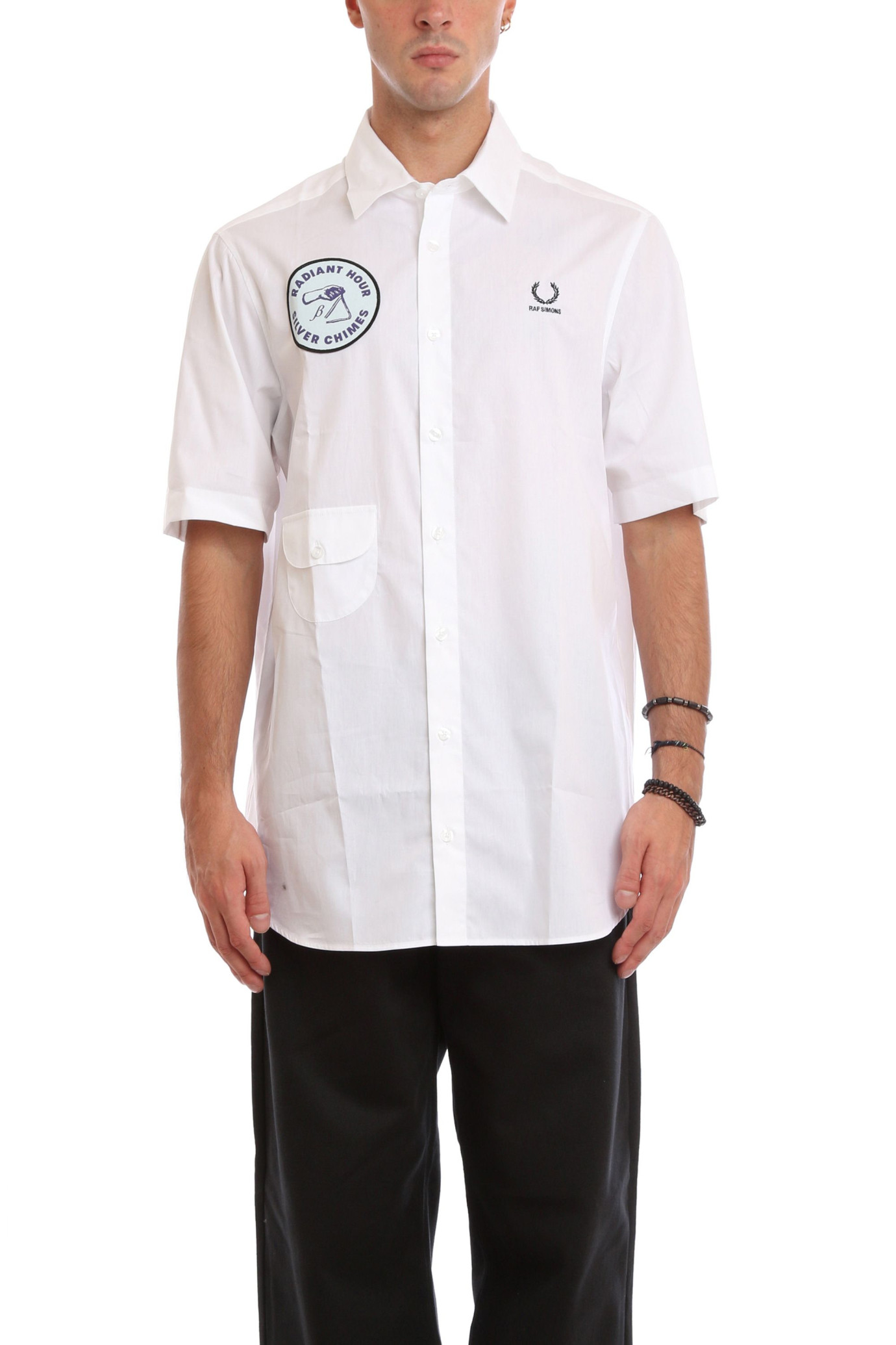 Raf Simons Patch Short Sleeves Shirt	 BIANCO