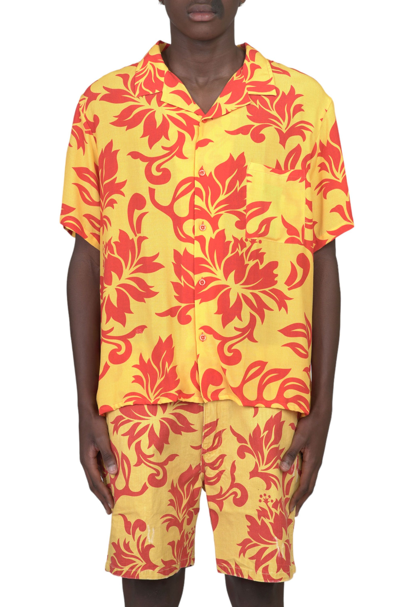 Tropical Flower Ss Shirt GIALLO